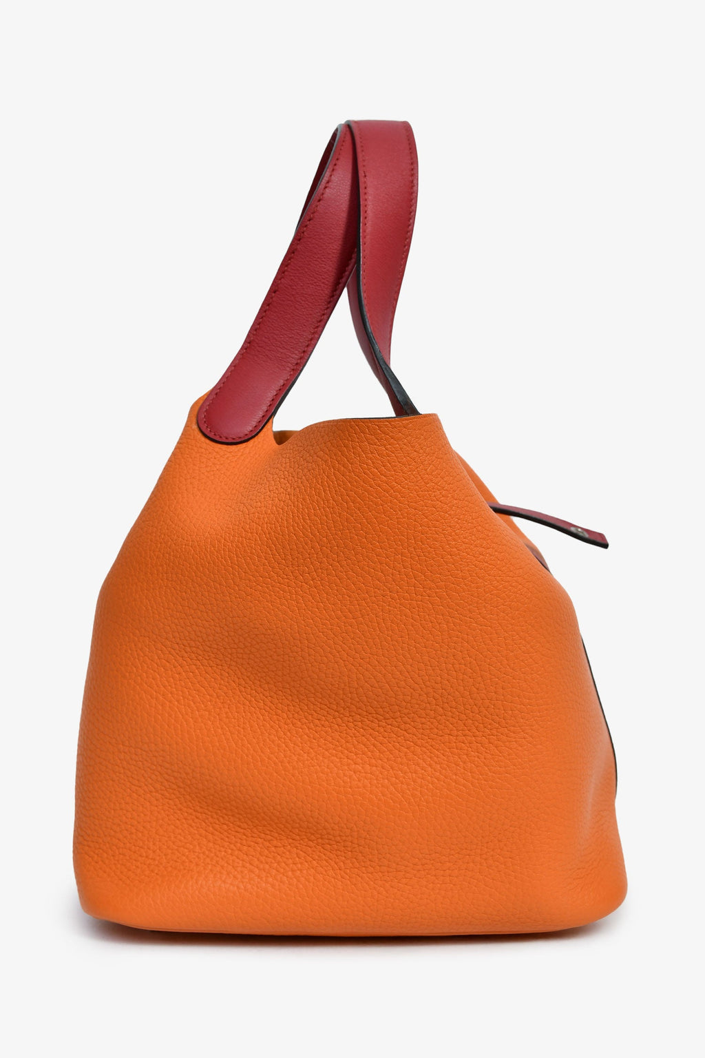 Hermès 2016 Orange Clemence Rouge Swift Bicolour Leather Picotin 22
