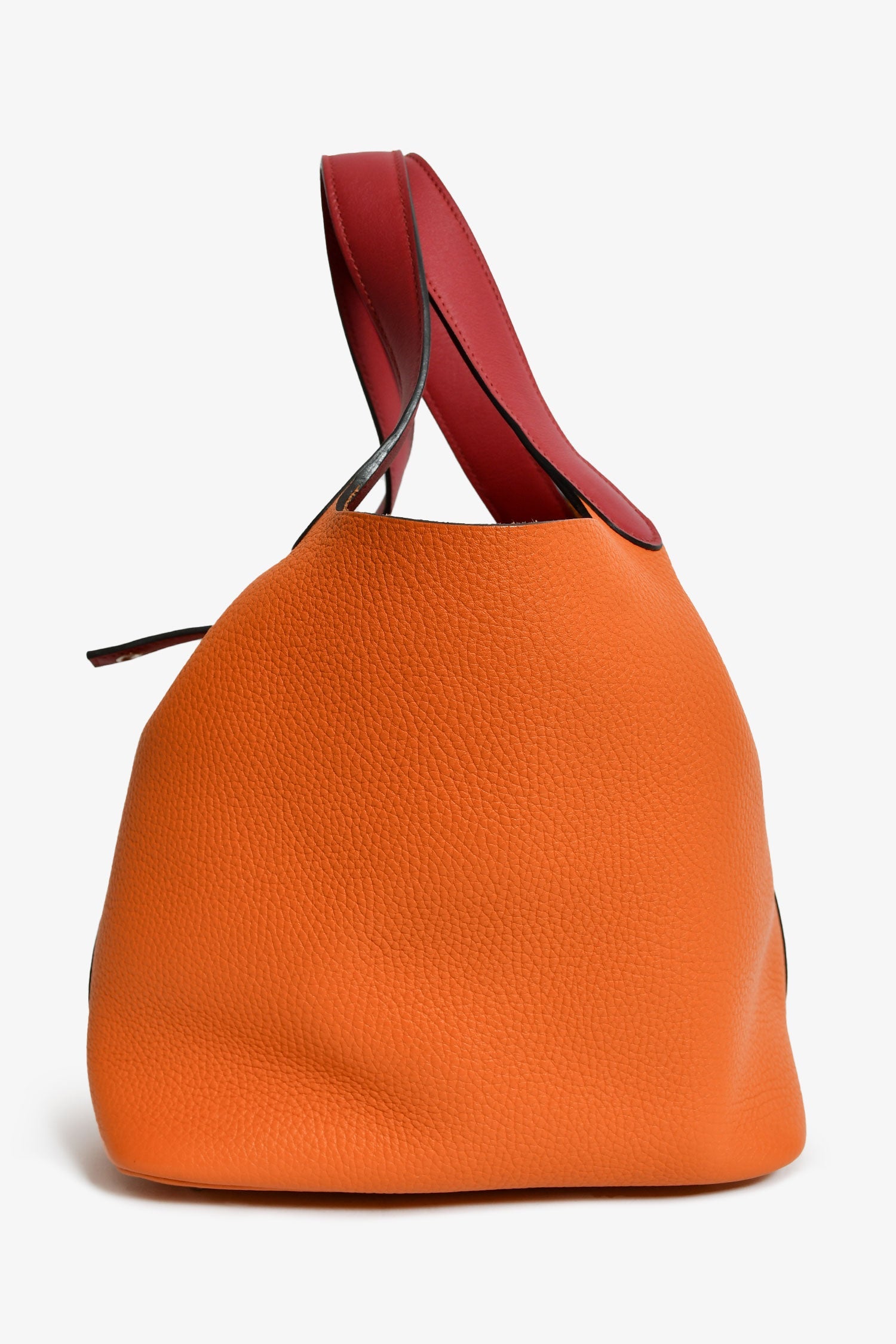 Hermès 2016 Orange Clemence Rouge Swift Bicolour Leather Picotin 22
