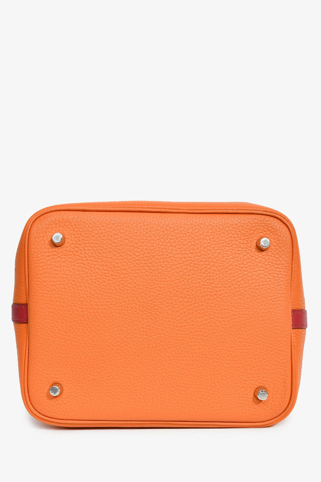 Hermès 2016 Orange Clemence Rouge Swift Bicolour Leather Picotin 22