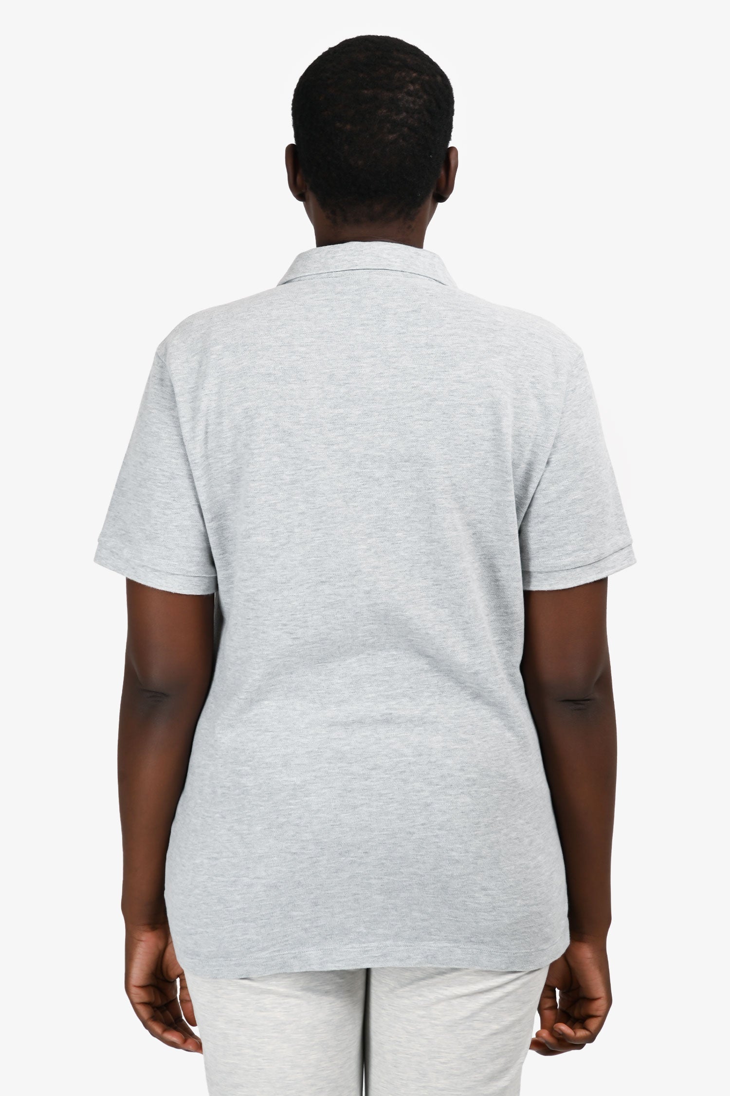 Burberry London Grey Cotton Polo T-Shirt Size L Mens