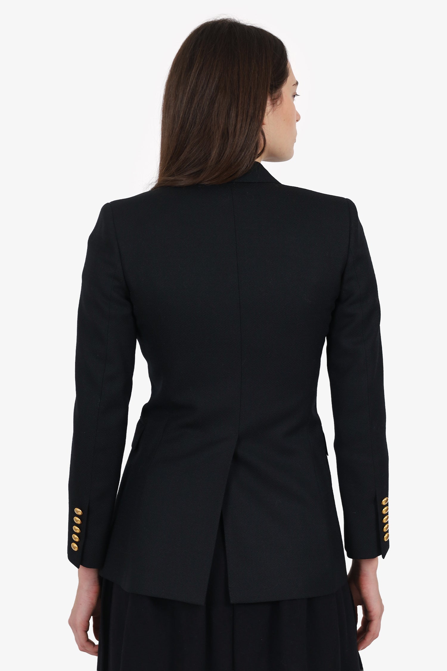 Saint Laurent Black Wool Double Breasted Blazer Size 36