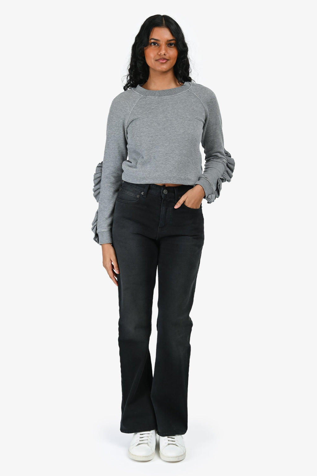 Balenciaga Unisex Black Denim Wide Leg Jeans Size XS