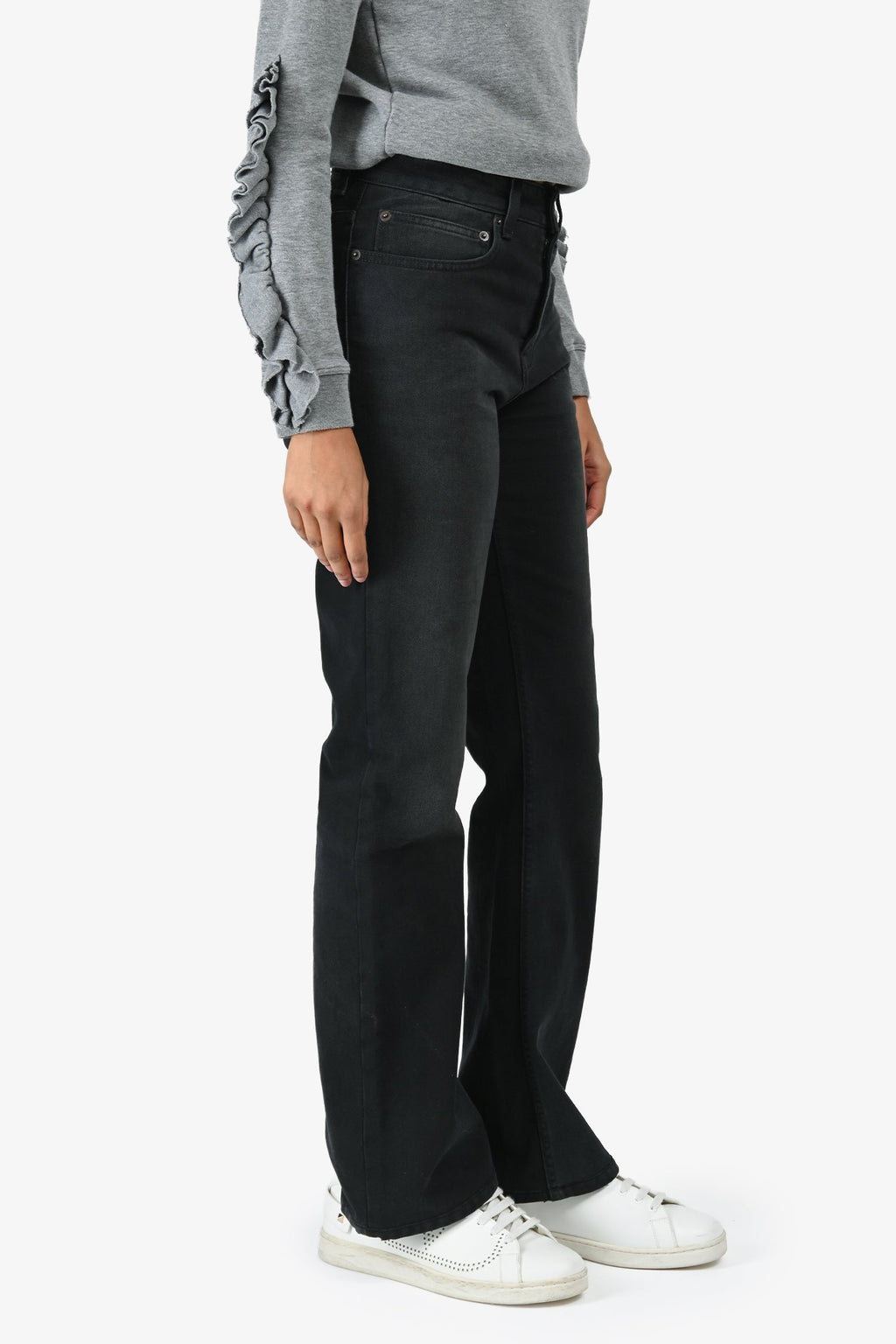 Balenciaga Unisex Black Denim Wide Leg Jeans Size XS