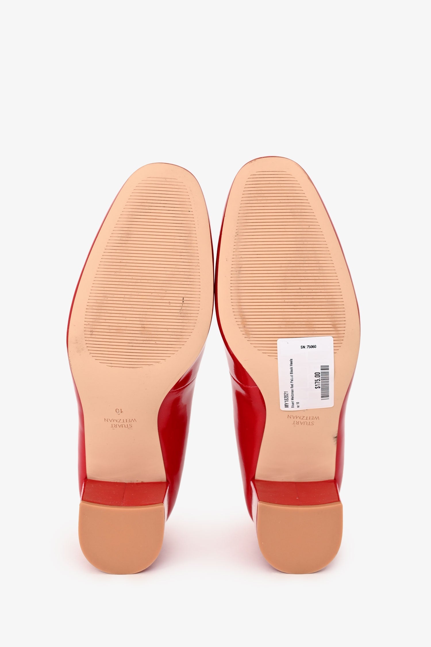 Stuart Weitzman Red Patent Block Heels Size 10