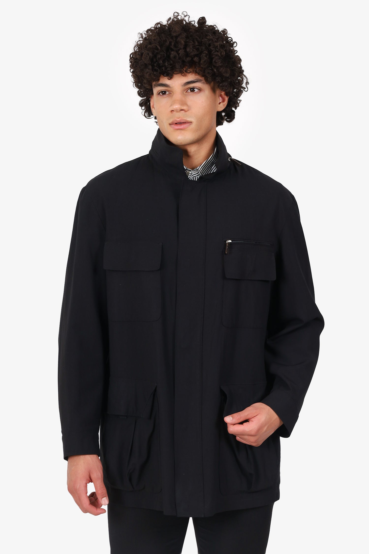 Allegri Black Zip-Up Jacket Size 52 Mens