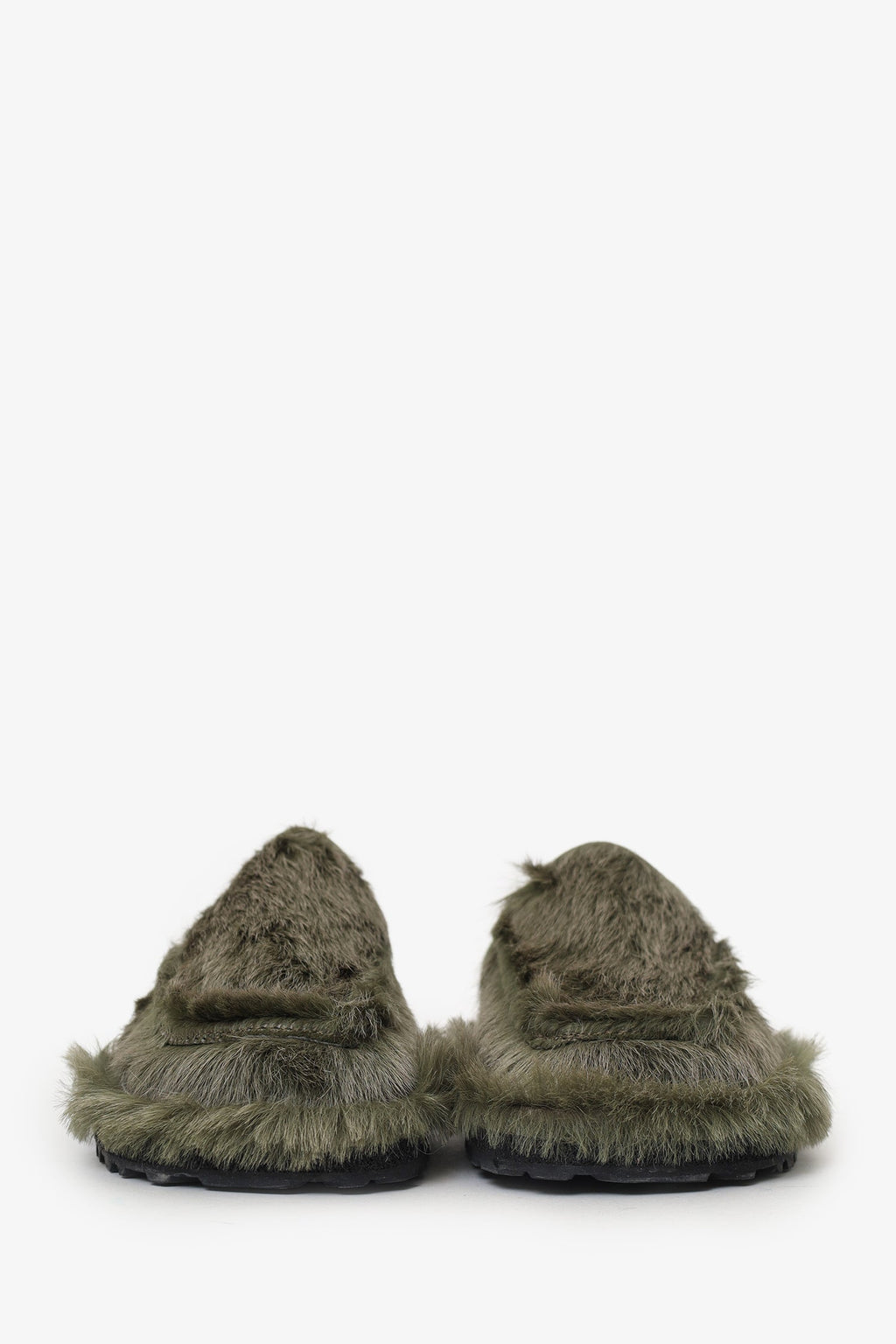 Dries Van Noten Green Pony Hair Mules Size 40 Mens