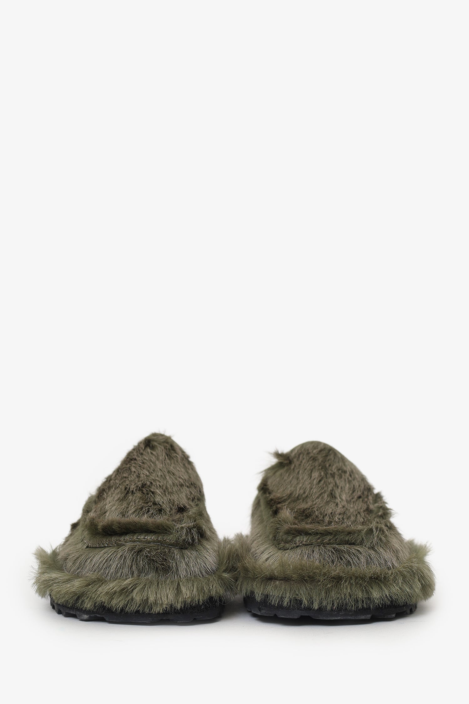 Dries Van Noten Green Pony Hair Mules Size 40 Mens