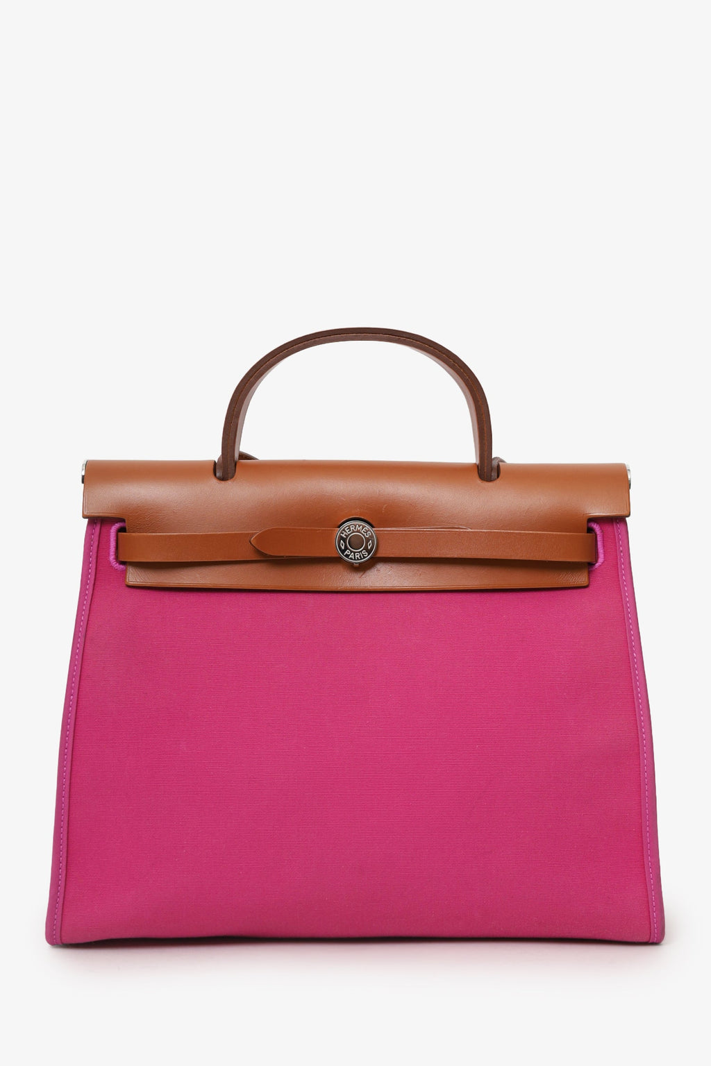 Hermès 2018 L3 Rose Pourpre Canvas/Leather Herbag 31