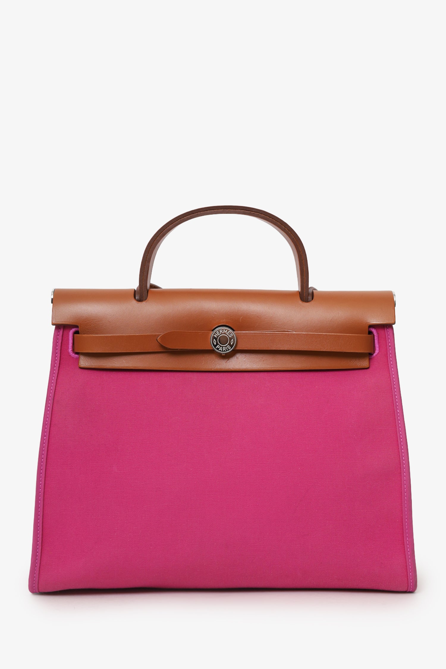 Hermès 2018 L3 Rose Pourpre Canvas/Leather Herbag 31