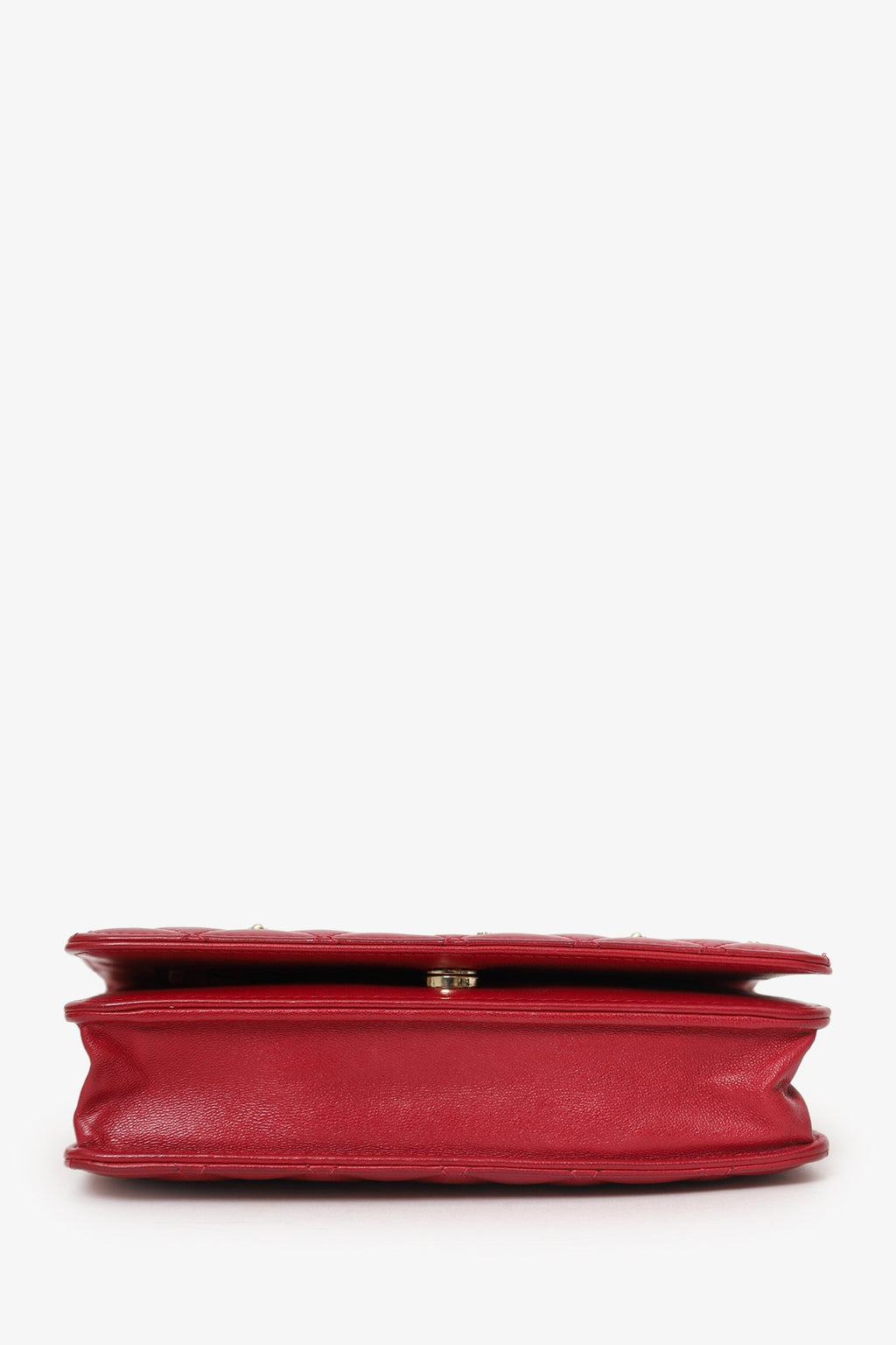 Pre-Loved Chanel™ 2021 Red Quilted Lambskin Leather All About Chanel Wallet on Chain
