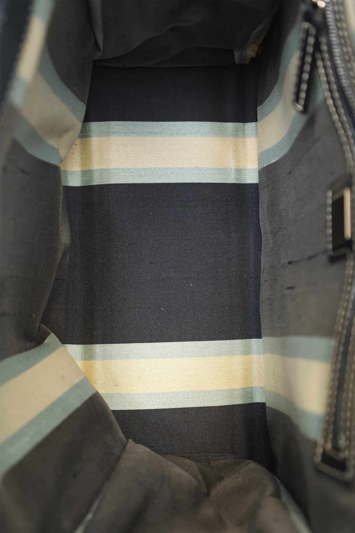 Fendi Blue Denim Baguette Buckle Square Tote Square