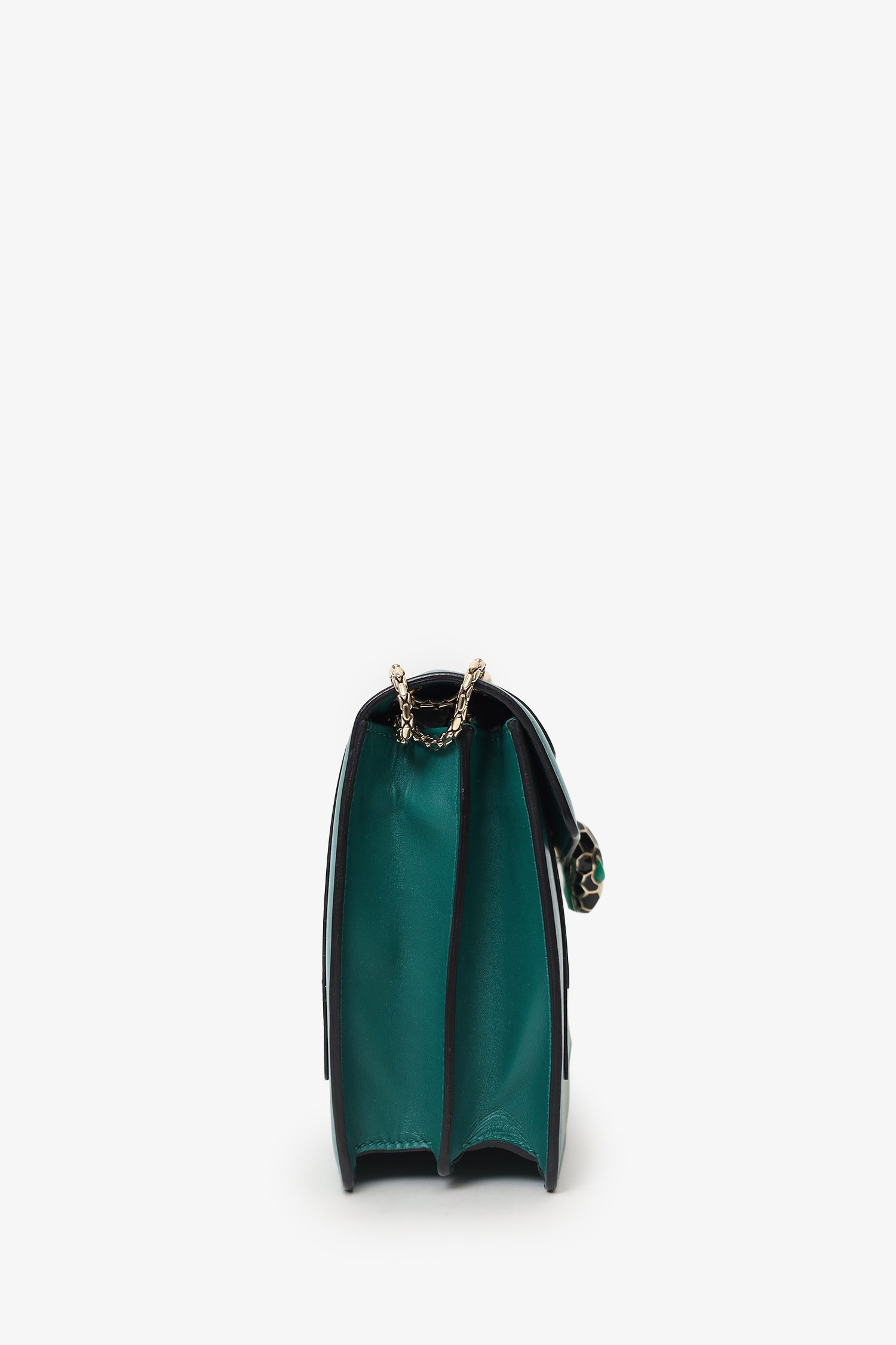Bvlgari Green Leather Medium Serpenti Forever Shoulder Bag