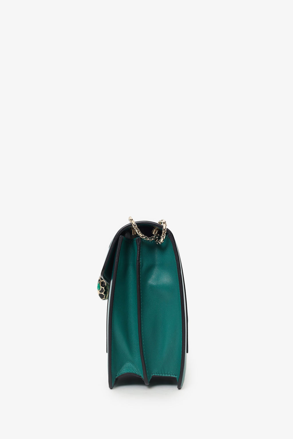 Bvlgari Green Leather Medium Serpenti Forever Shoulder Bag