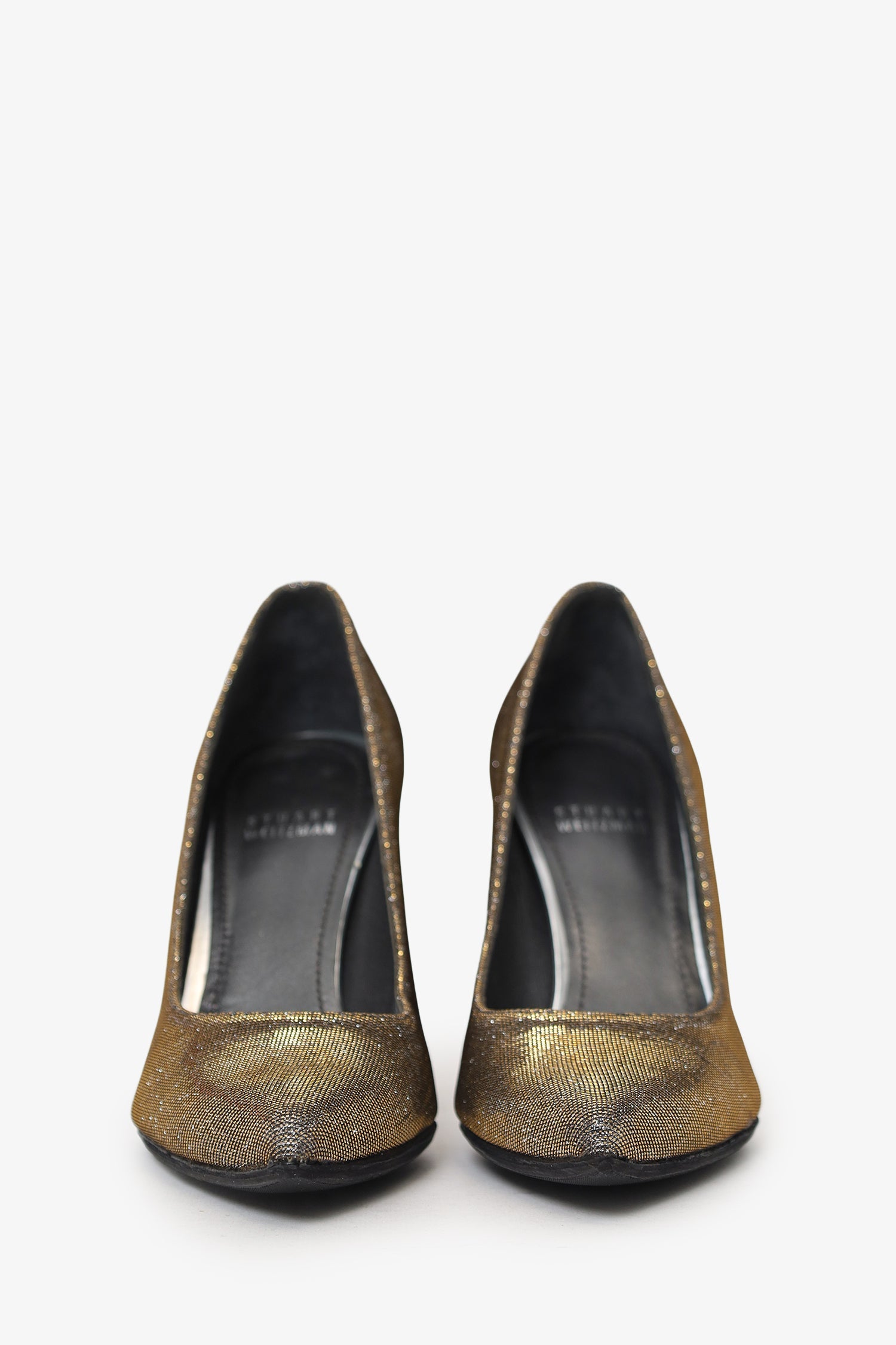 Stuart Weitzman Silver Metallic Pointed Heels Size 6.5