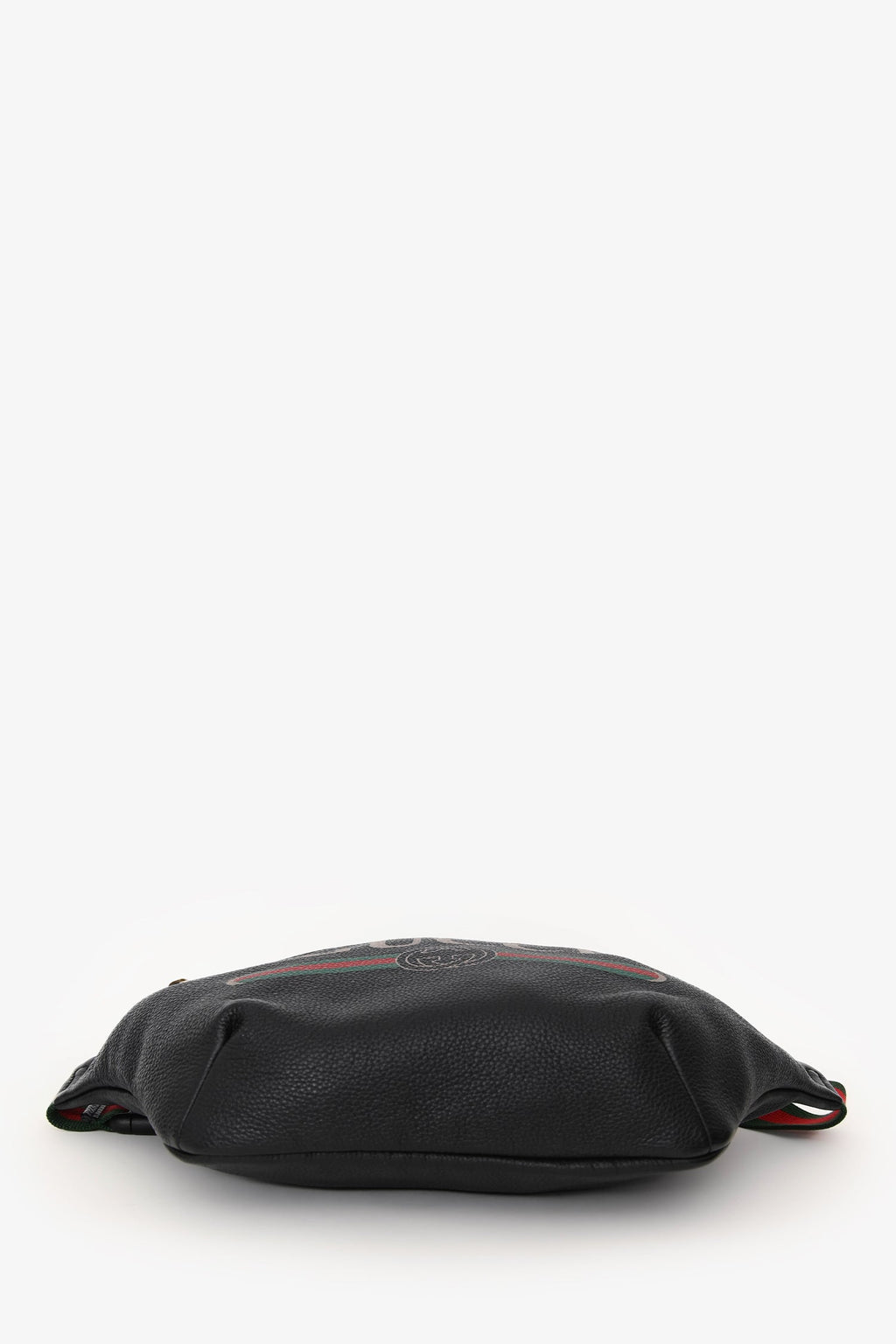 Gucci Black Leather Web Belt Bag