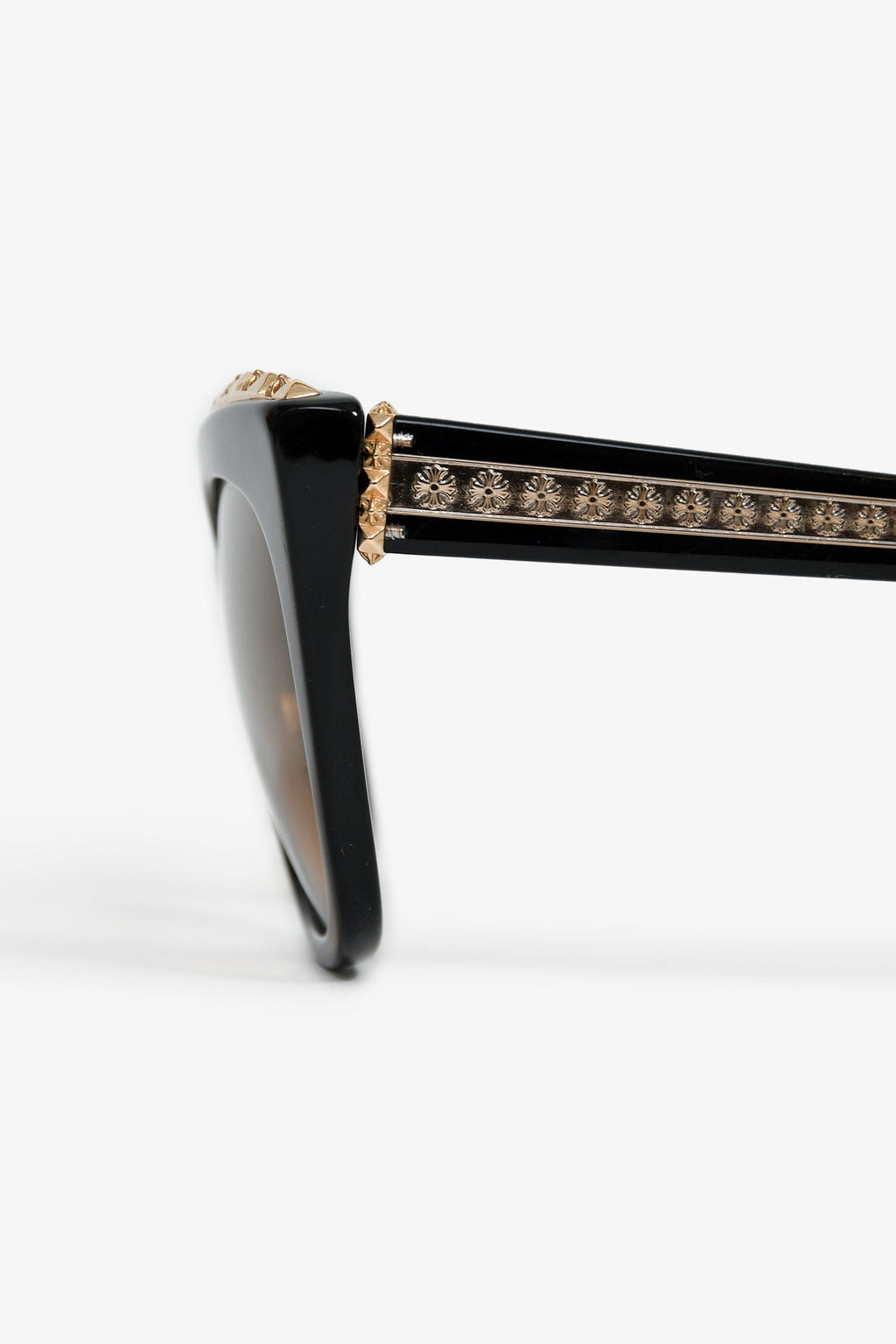Chrome Hearts Black/Gold Acrylic Cat Eye Sunglasses