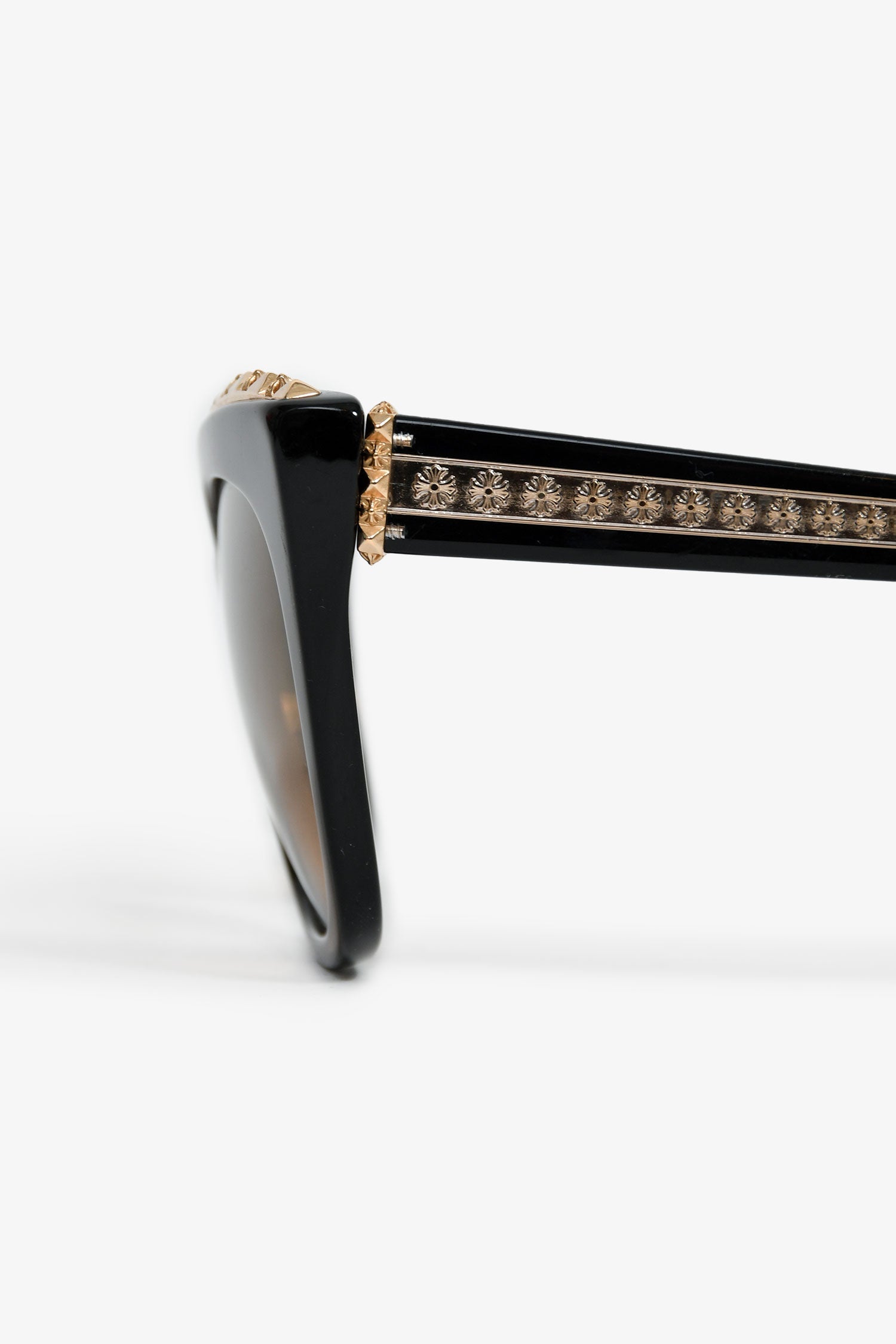 Chrome Hearts Black/Gold Acrylic Cat Eye Sunglasses