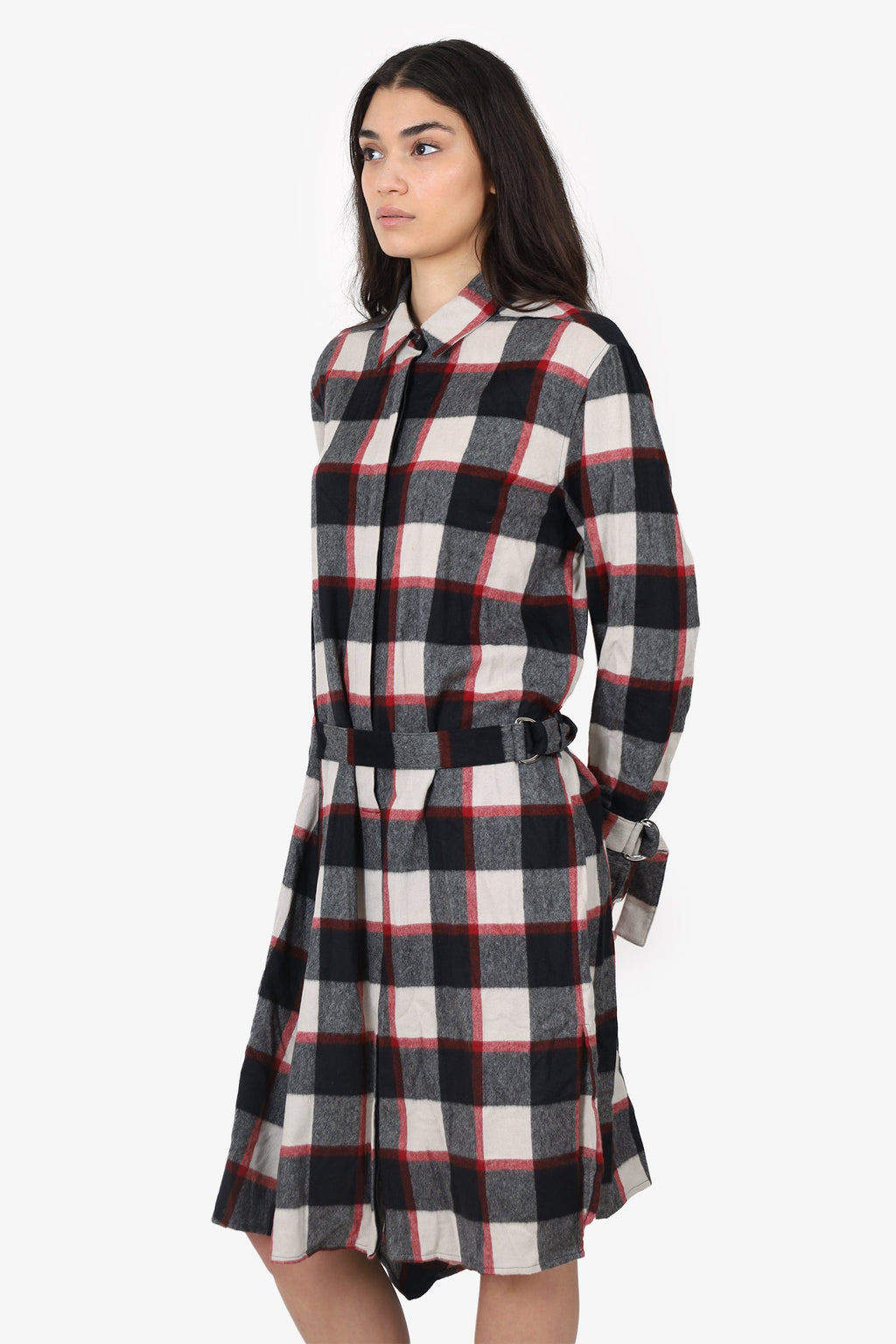 3.1 Phillip Lim Red Plaid Button Up Dress Size 10