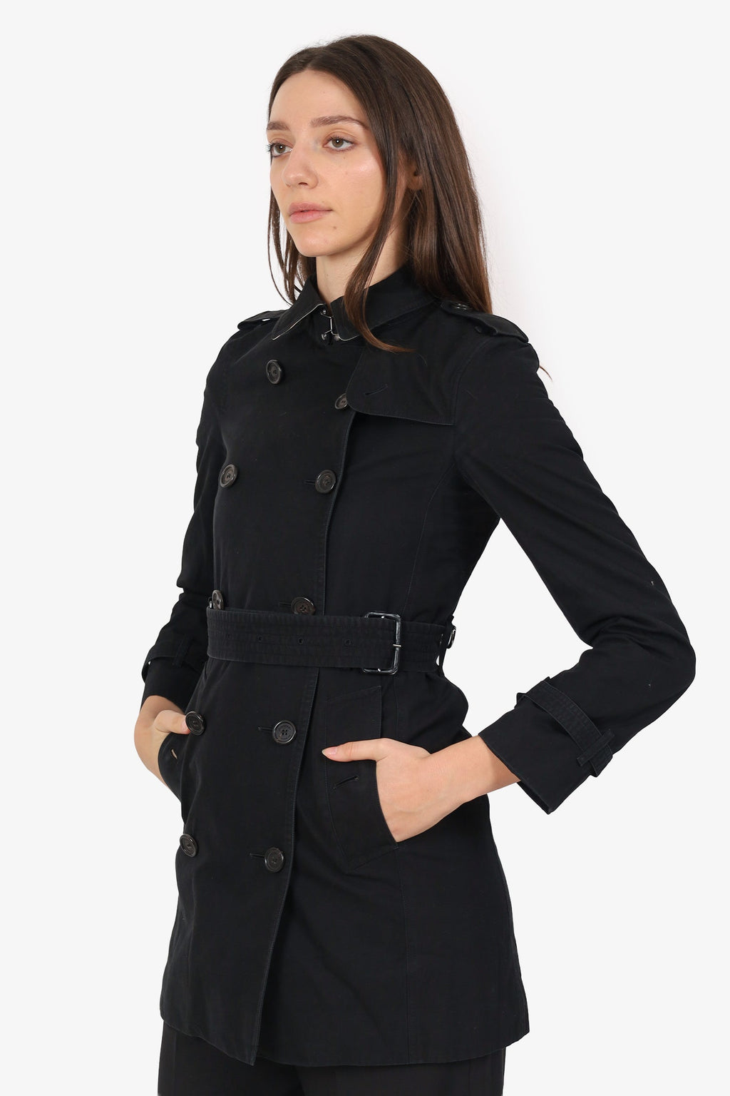 Burberry Black 'The Kensington' Trench Coat Size 4