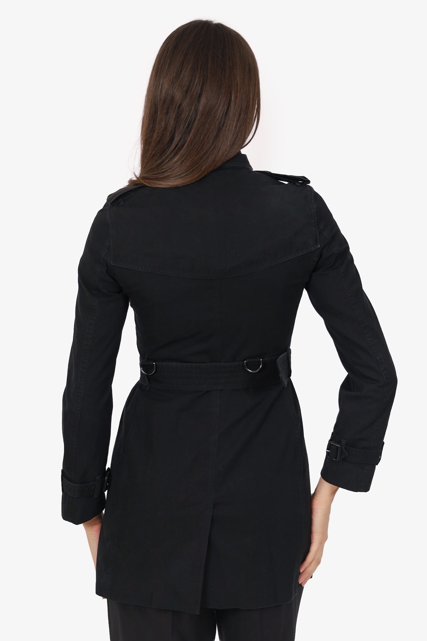 Burberry Black 'The Kensington' Trench Coat Size 4
