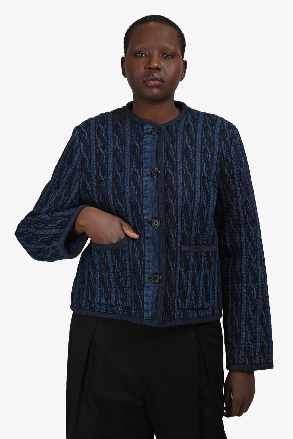 Rag & Bone Blue Denim 'Carter Liner' Jacket Size XL