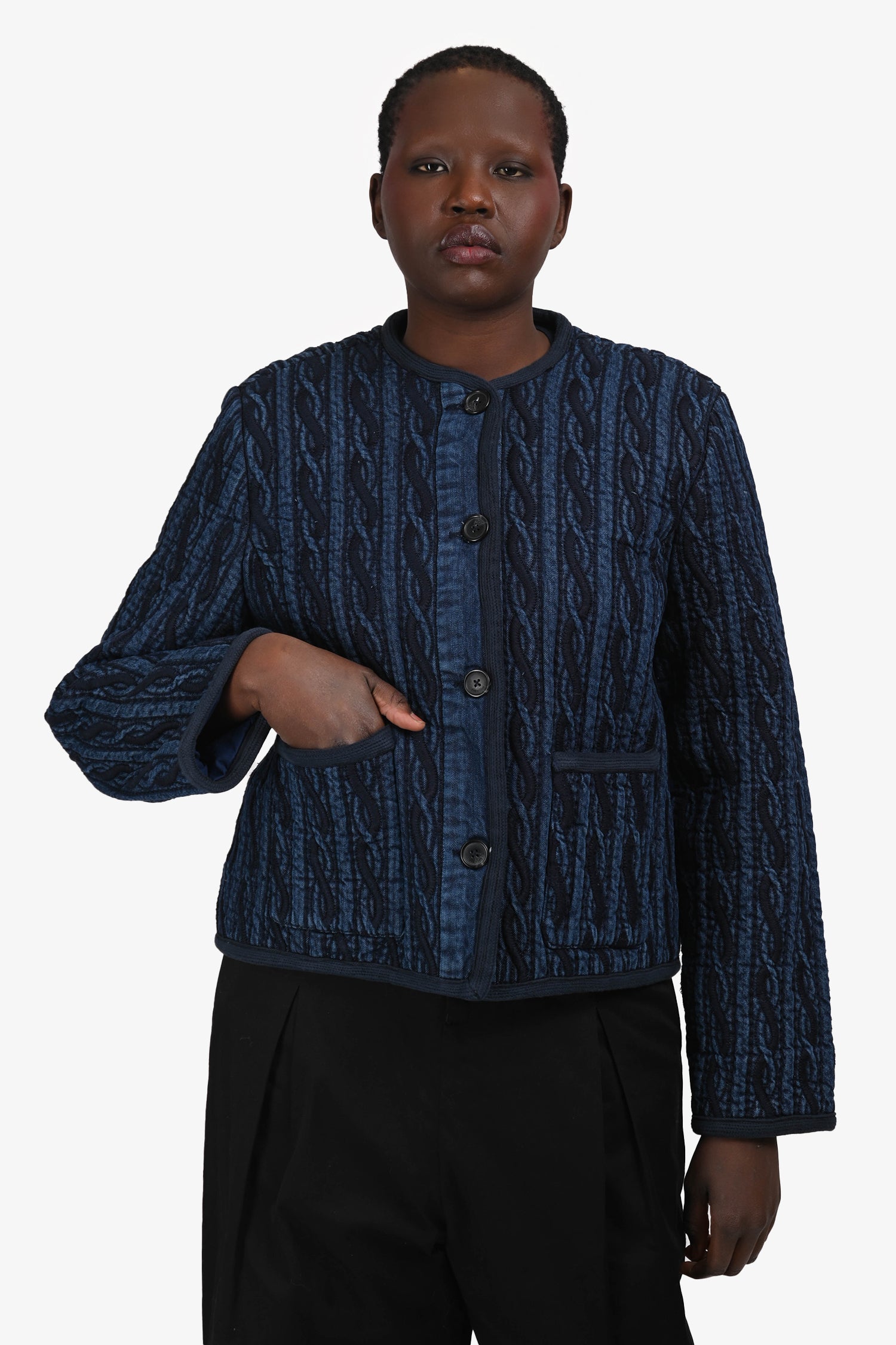 Rag & Bone Blue Denim 'Carter Liner' Jacket Size XL