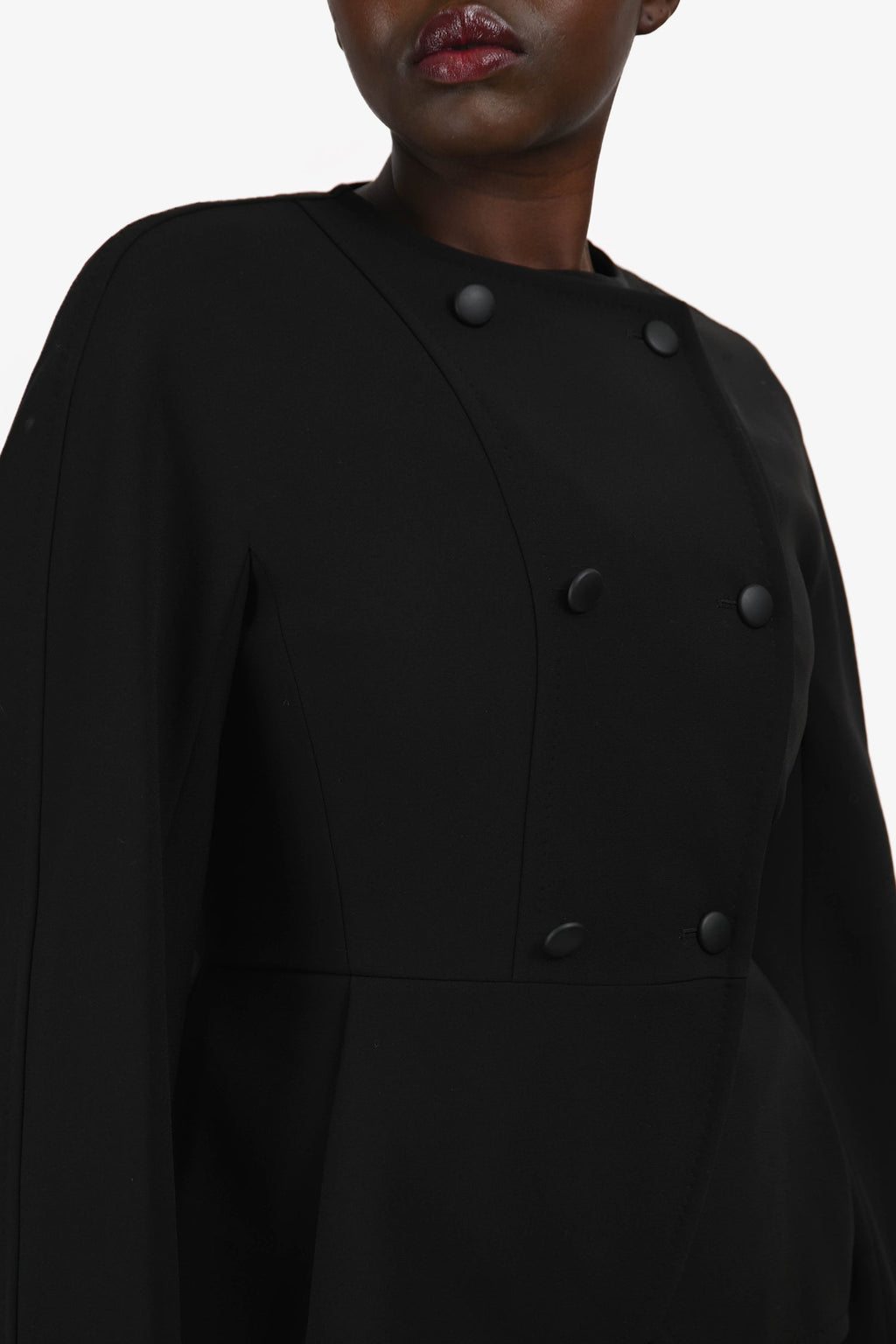 Max Mara Black Double Breasted Peplum Blazer Size 8
