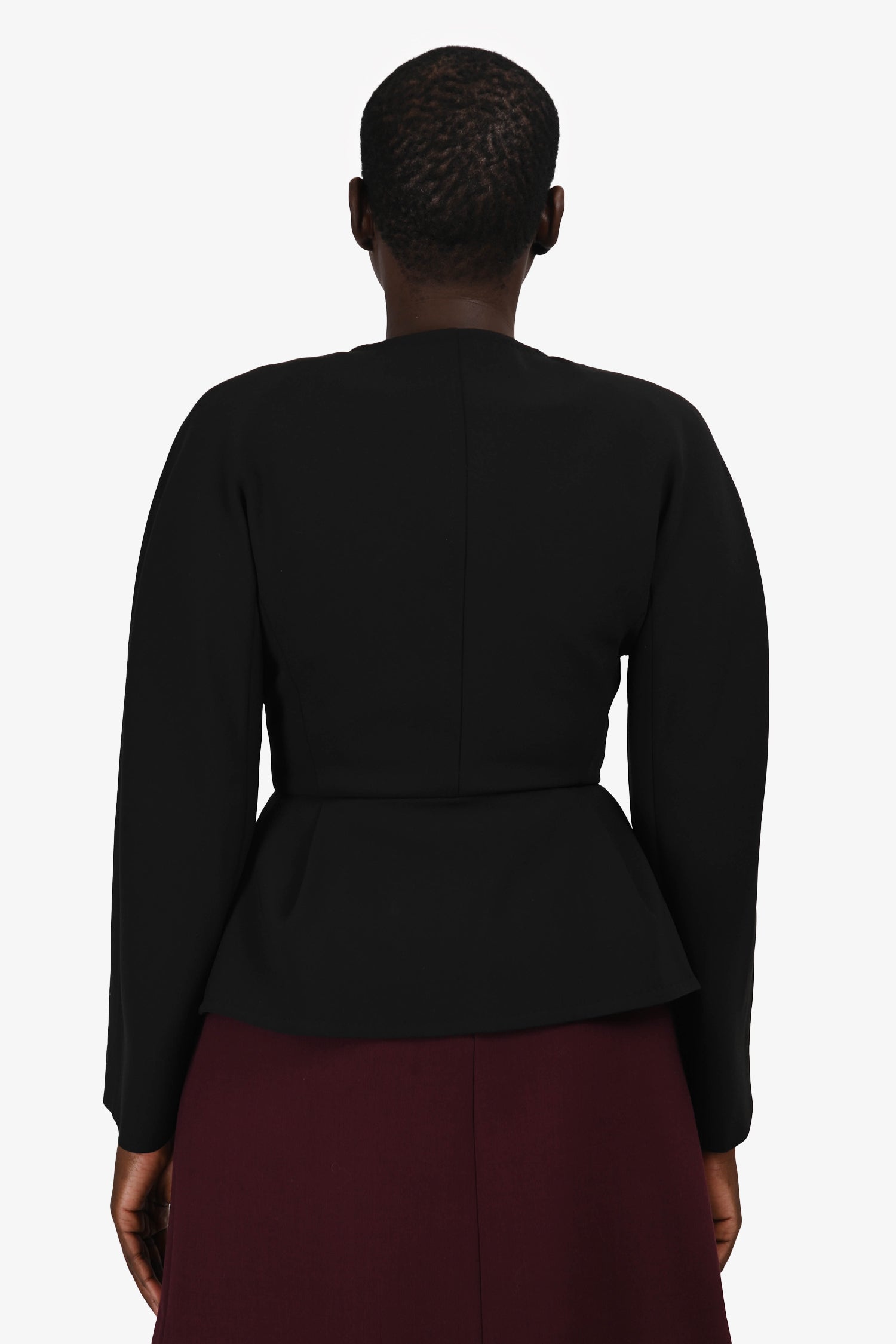 Max Mara Black Double Breasted Peplum Blazer Size 8