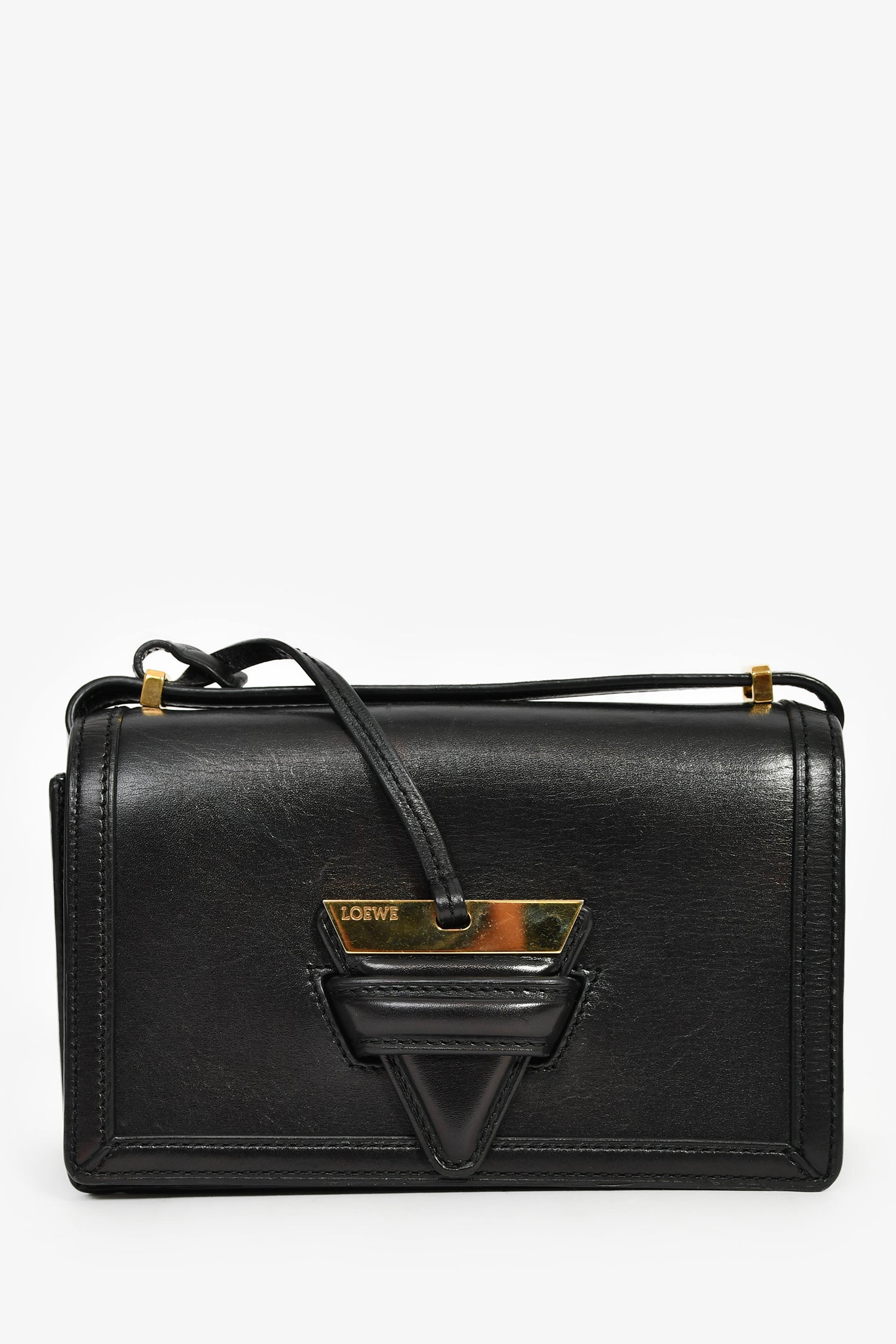 Loewe 2016 Black Leather Barcelona Crossbody Bag