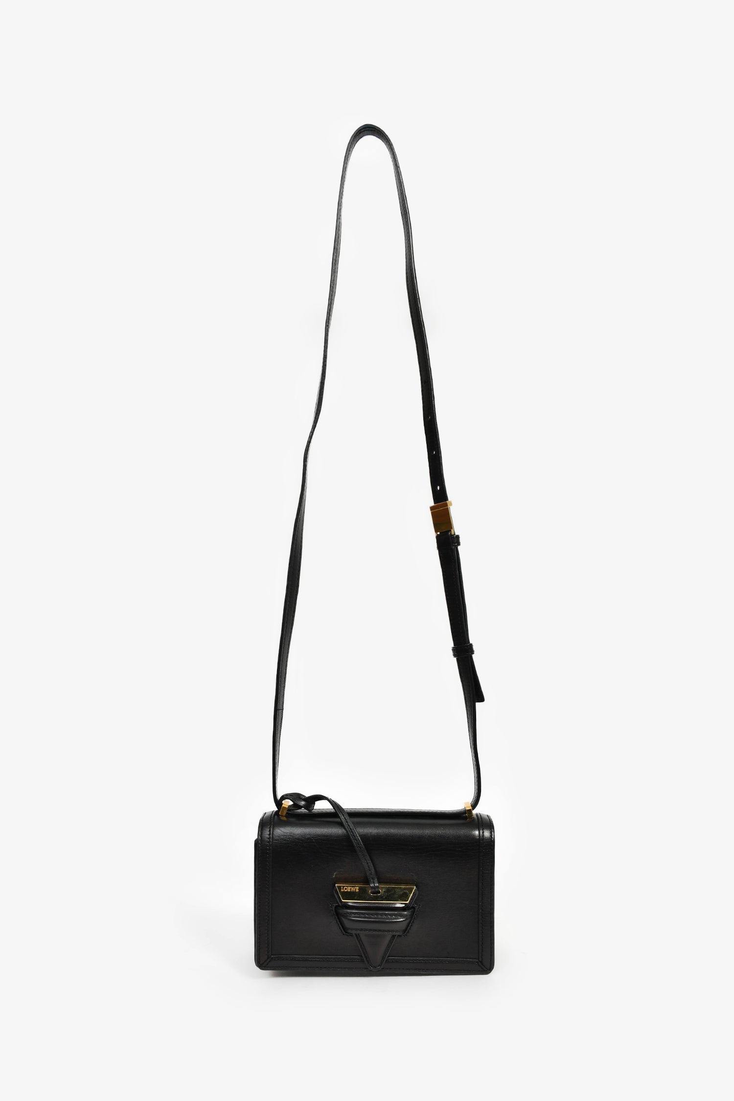 Loewe 2016 Black Leather Barcelona Crossbody Bag
