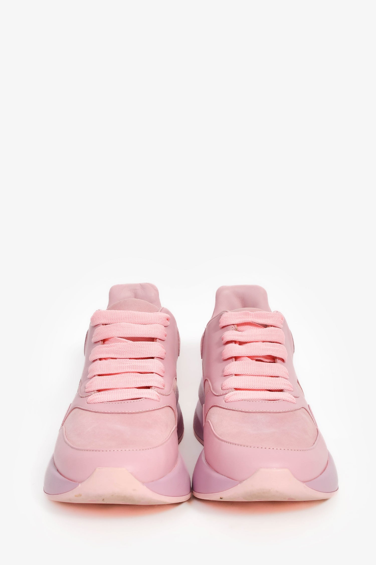 Alexander McQueen Pink Leather Oversize Sneakers