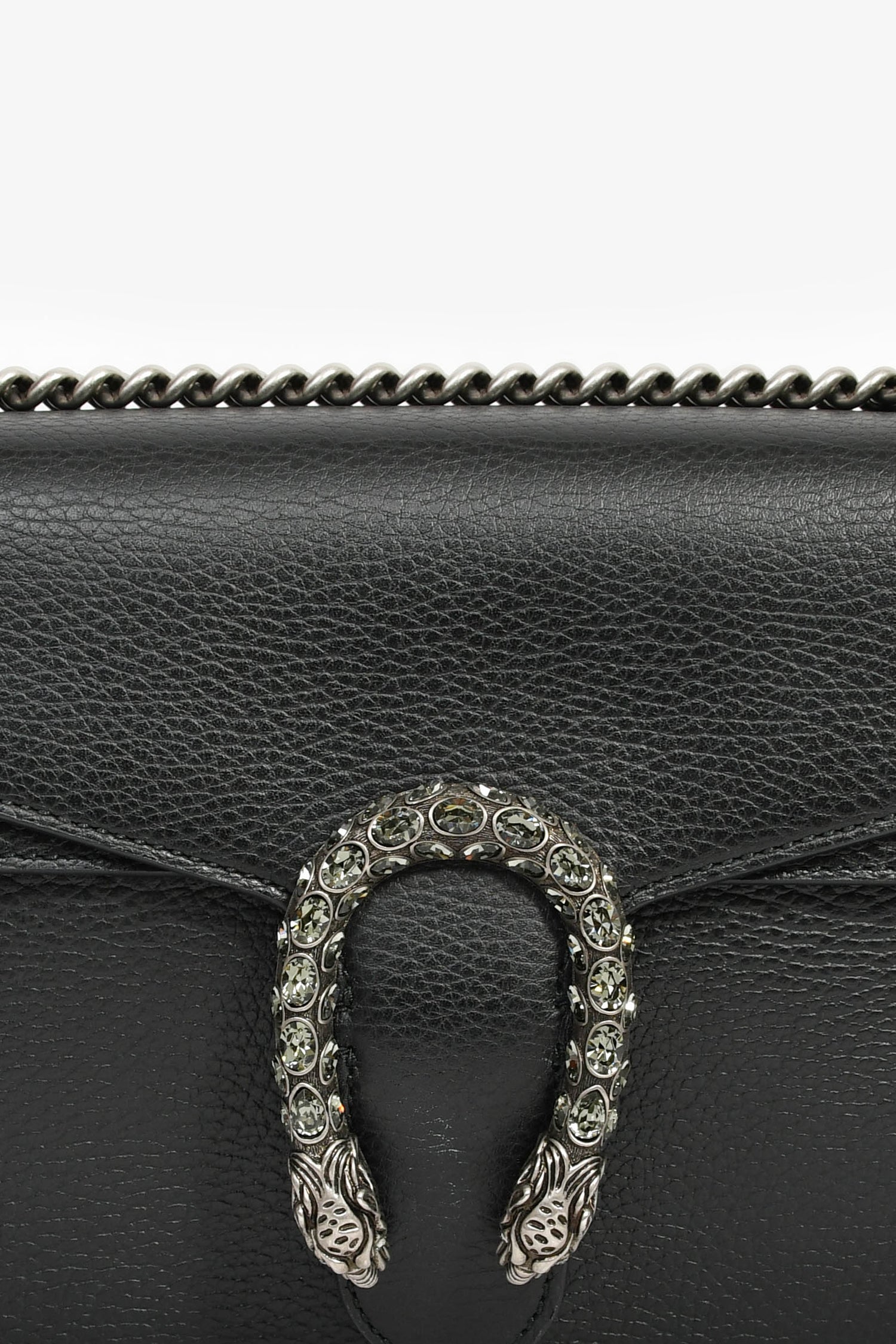 Gucci Black Leather Small Dionysus Shoulder Bag