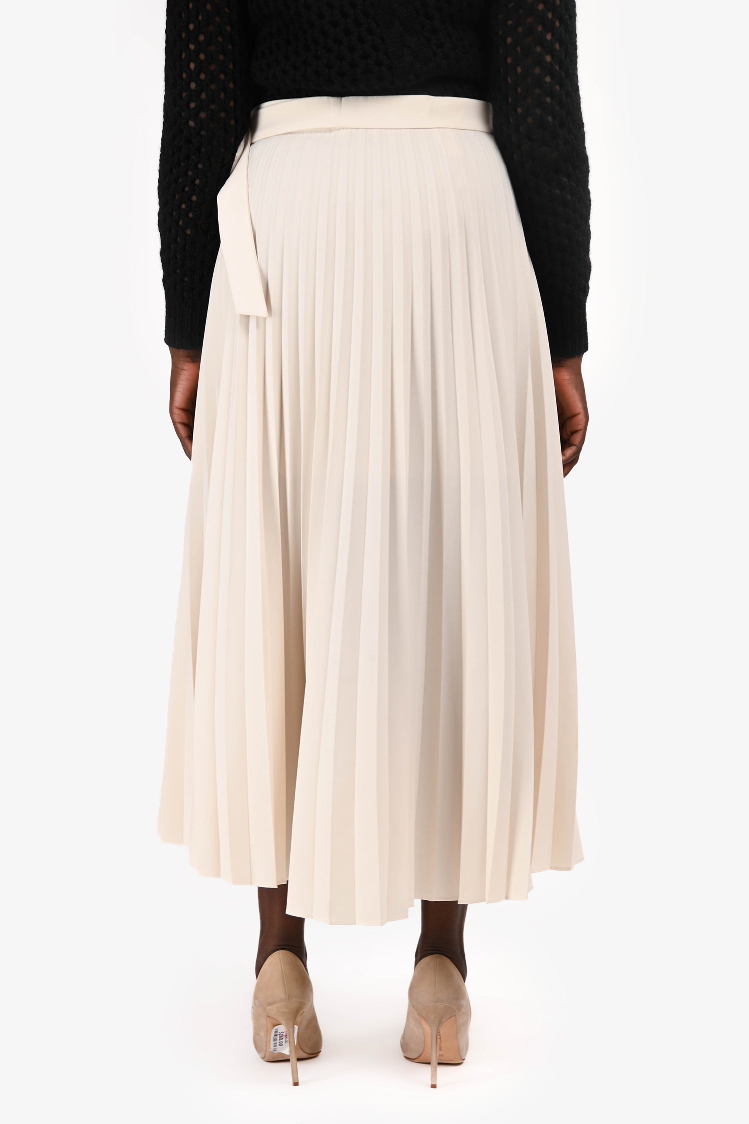Brunello Cucinelli Beige Pleated Maxi Skirt Size 42
