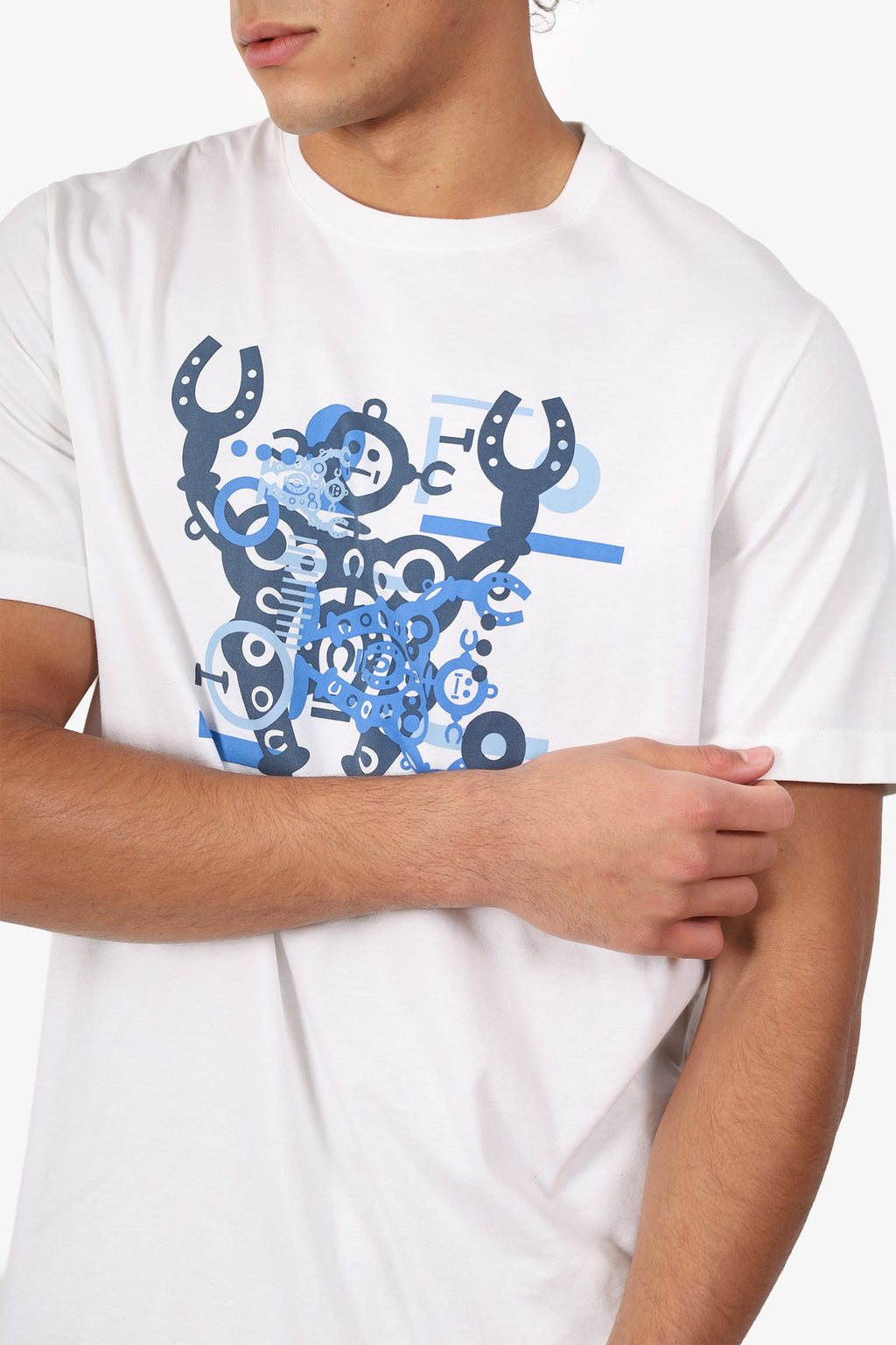 Hermès White Robert Print T-Shirt Size XL Mens