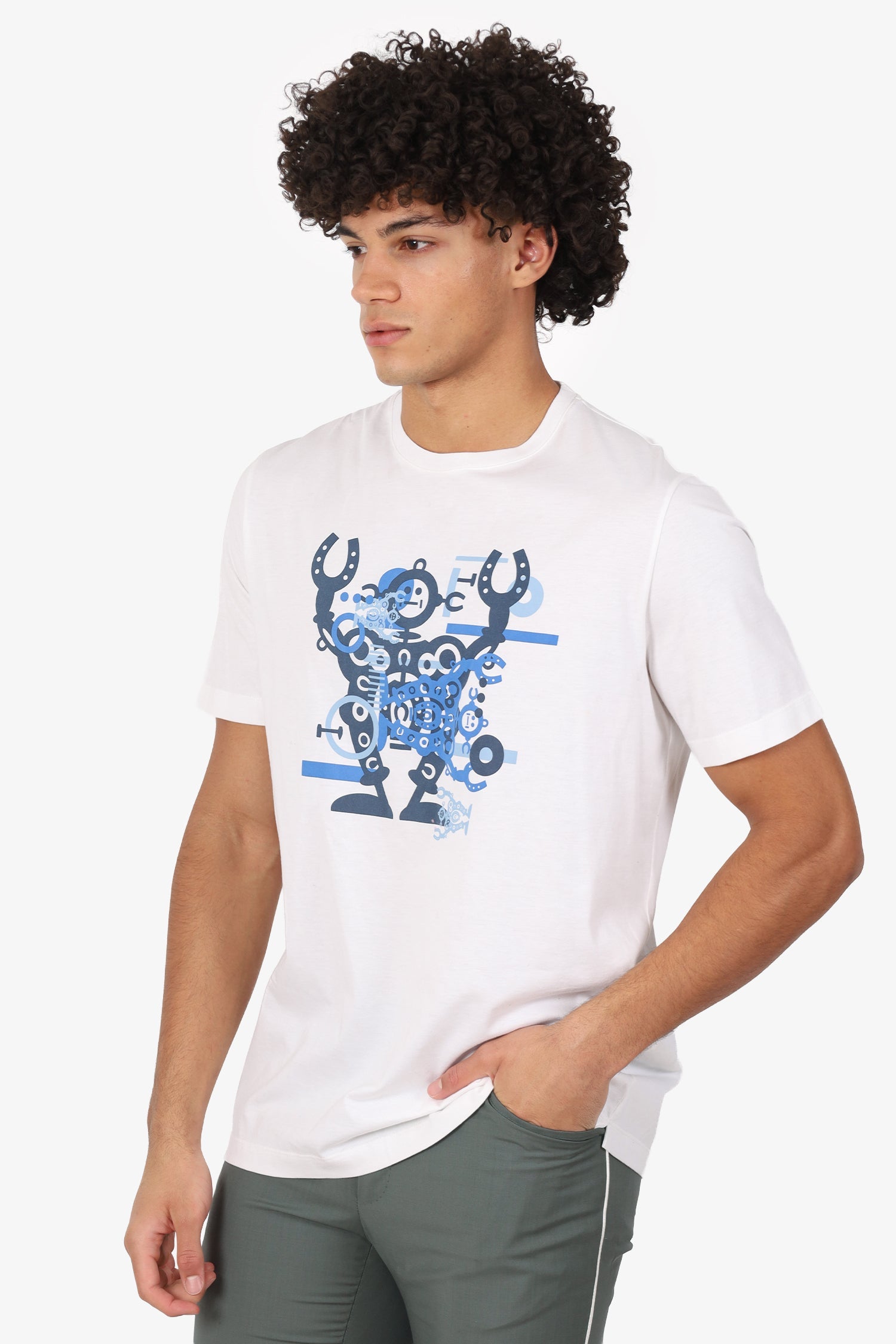 Hermès White Robert Print T-Shirt Size XL Mens