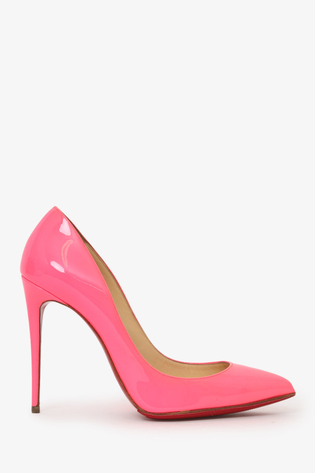 Christian Louboutin Hot Pink Patent Leather Pointed Toe Heels Size 36.5