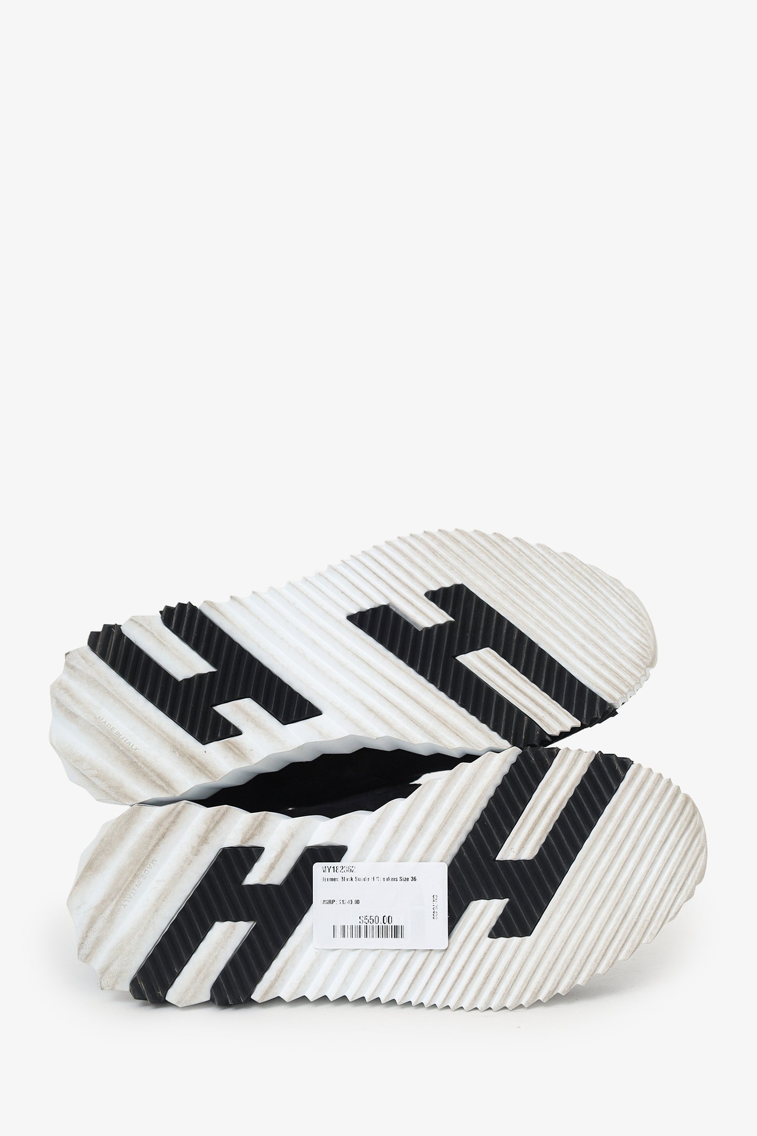 Hermès Black Suede H Sneakers Size 36