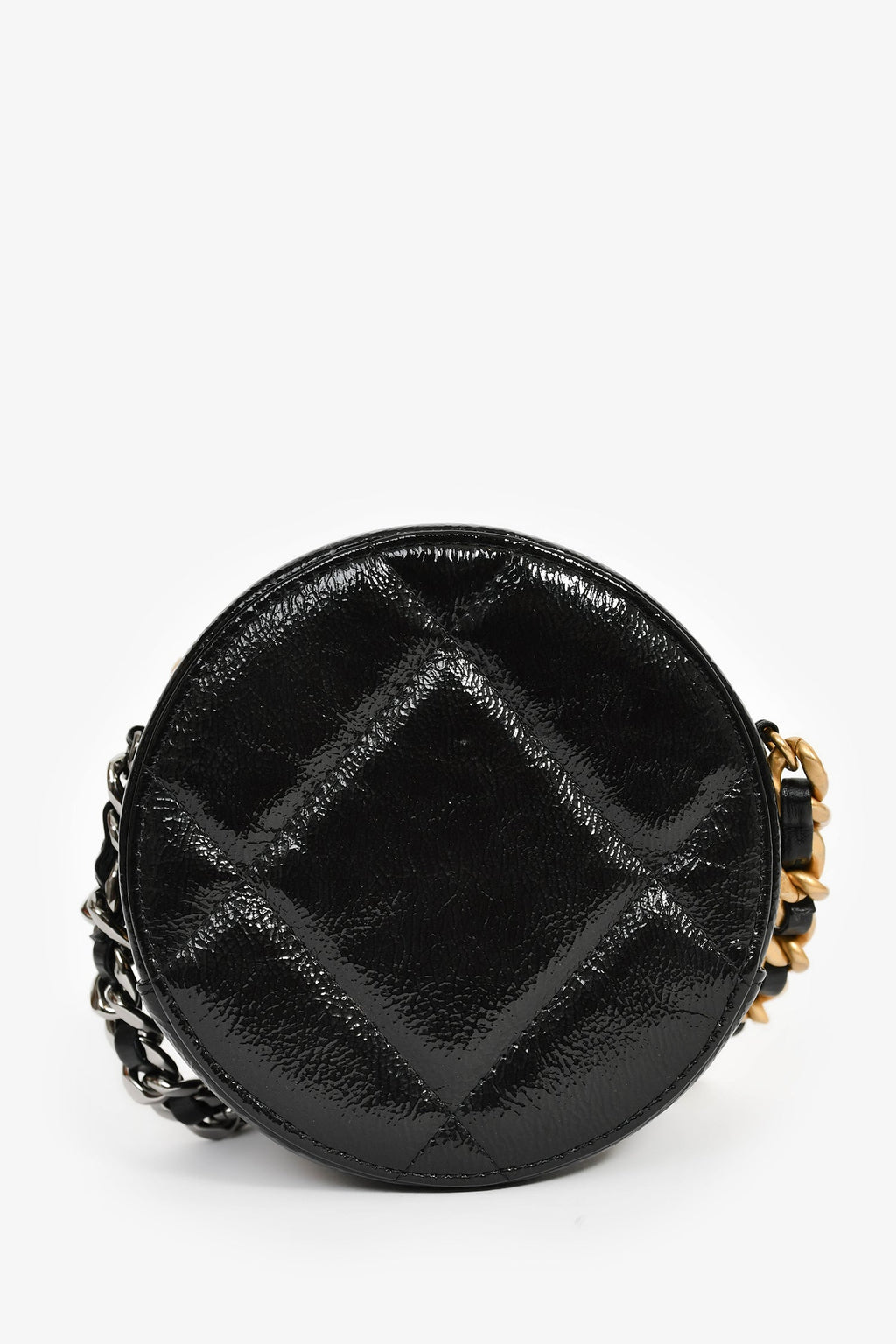 Pre-Loved Chanel™ Black Leather Quilted 19 Round Crossbody Bag