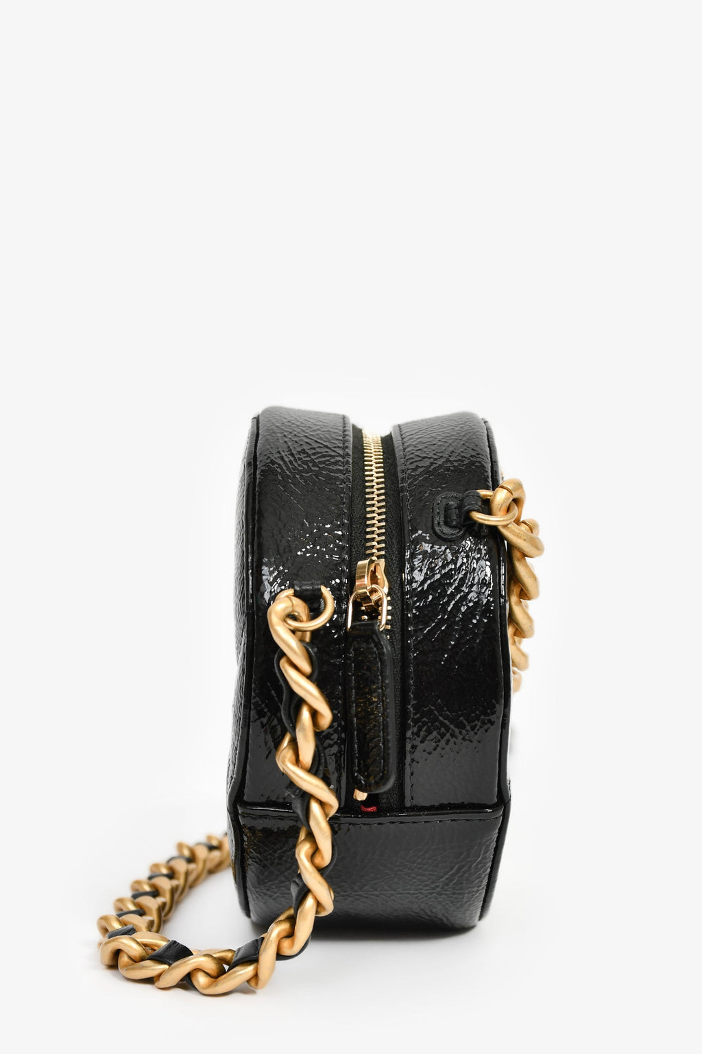 Pre-Loved Chanel™ Black Leather Quilted 19 Round Crossbody Bag