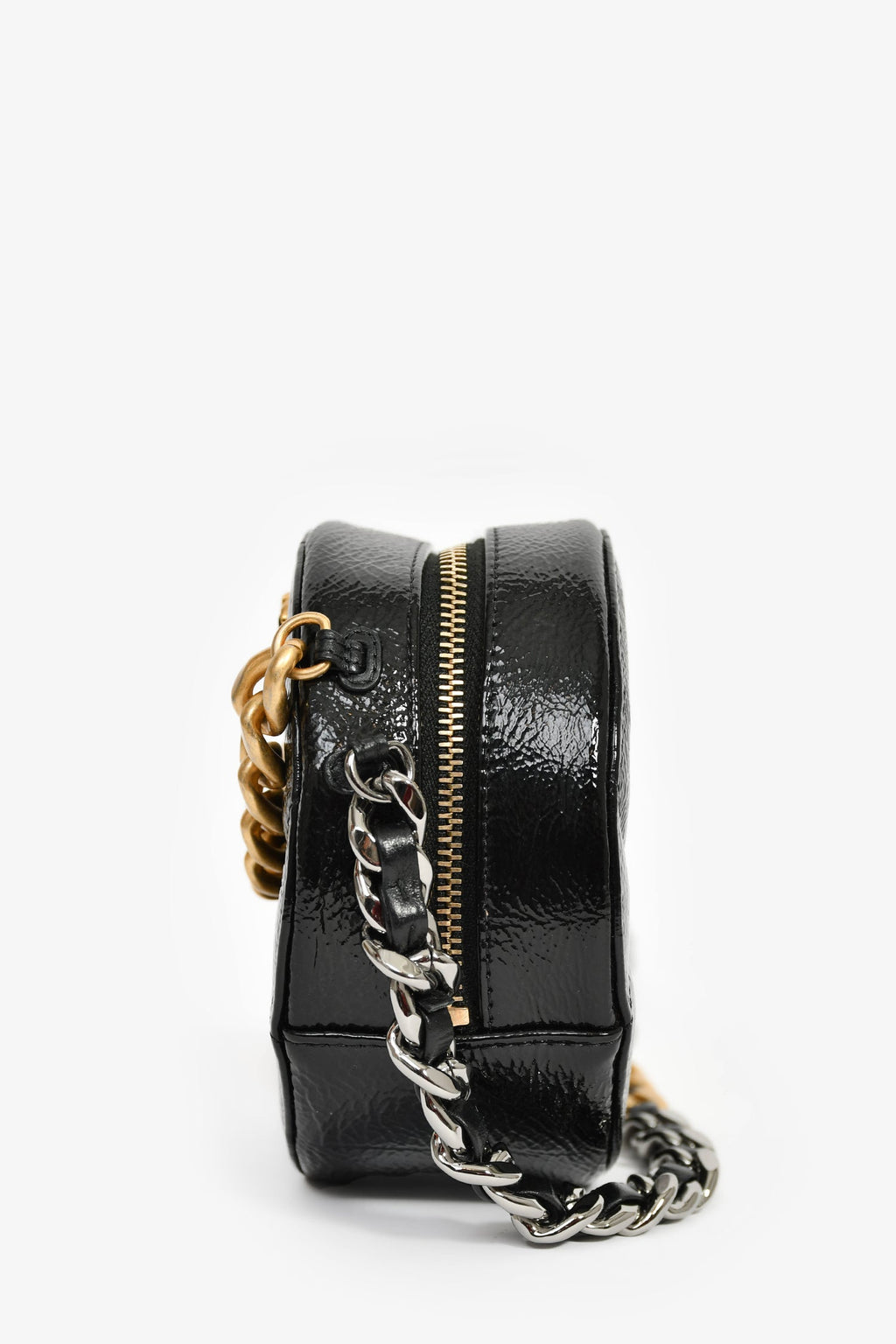 Pre-Loved Chanel™ Black Leather Quilted 19 Round Crossbody Bag