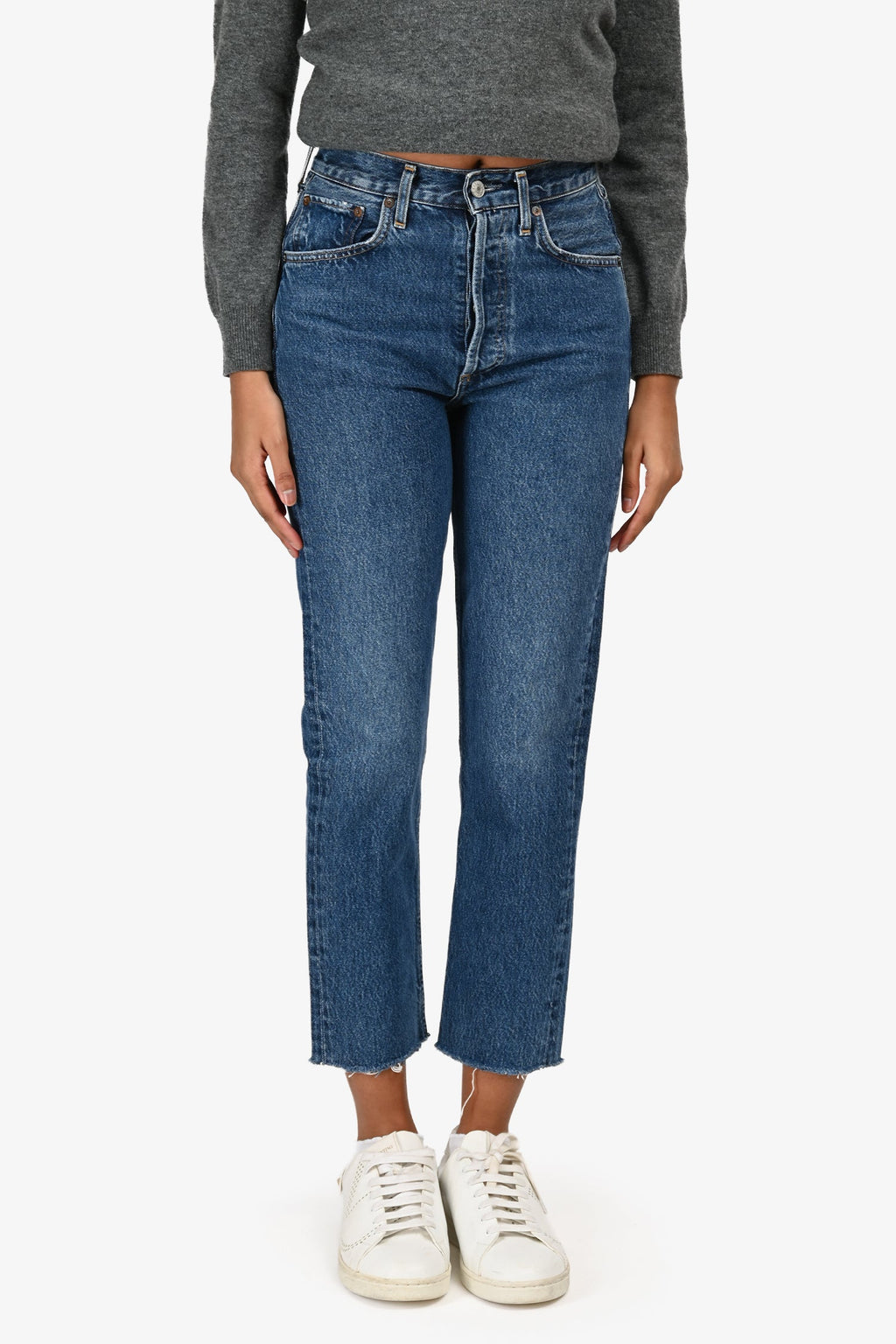 Agolde Blue Denim Straight Leg Jeans Size 24