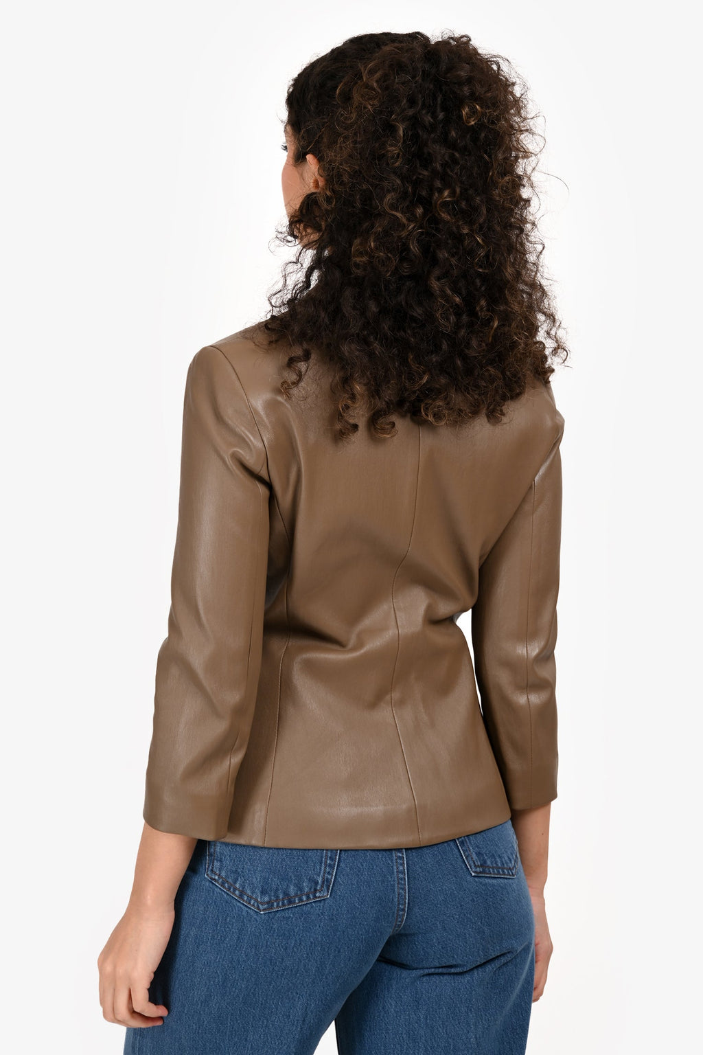 The Row Taupe Lambskin Single Breasted Blazer Size 4