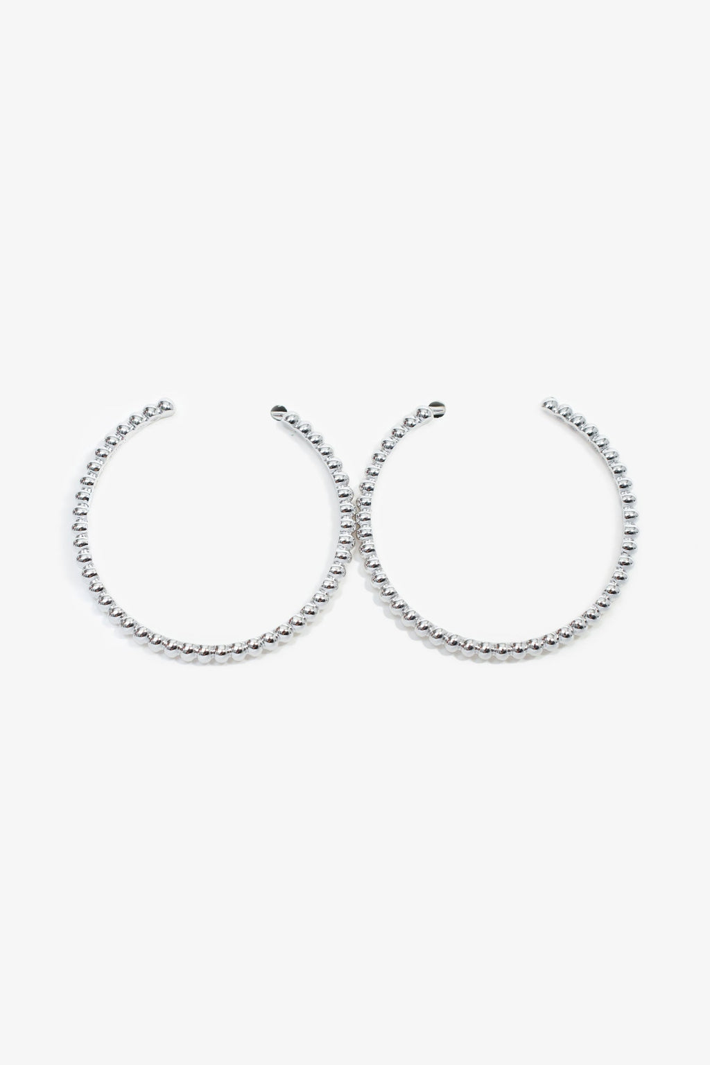Van Cleef & Arpels 18K White Gold Small Model 'Perlée Pearls' Hoop Earrings