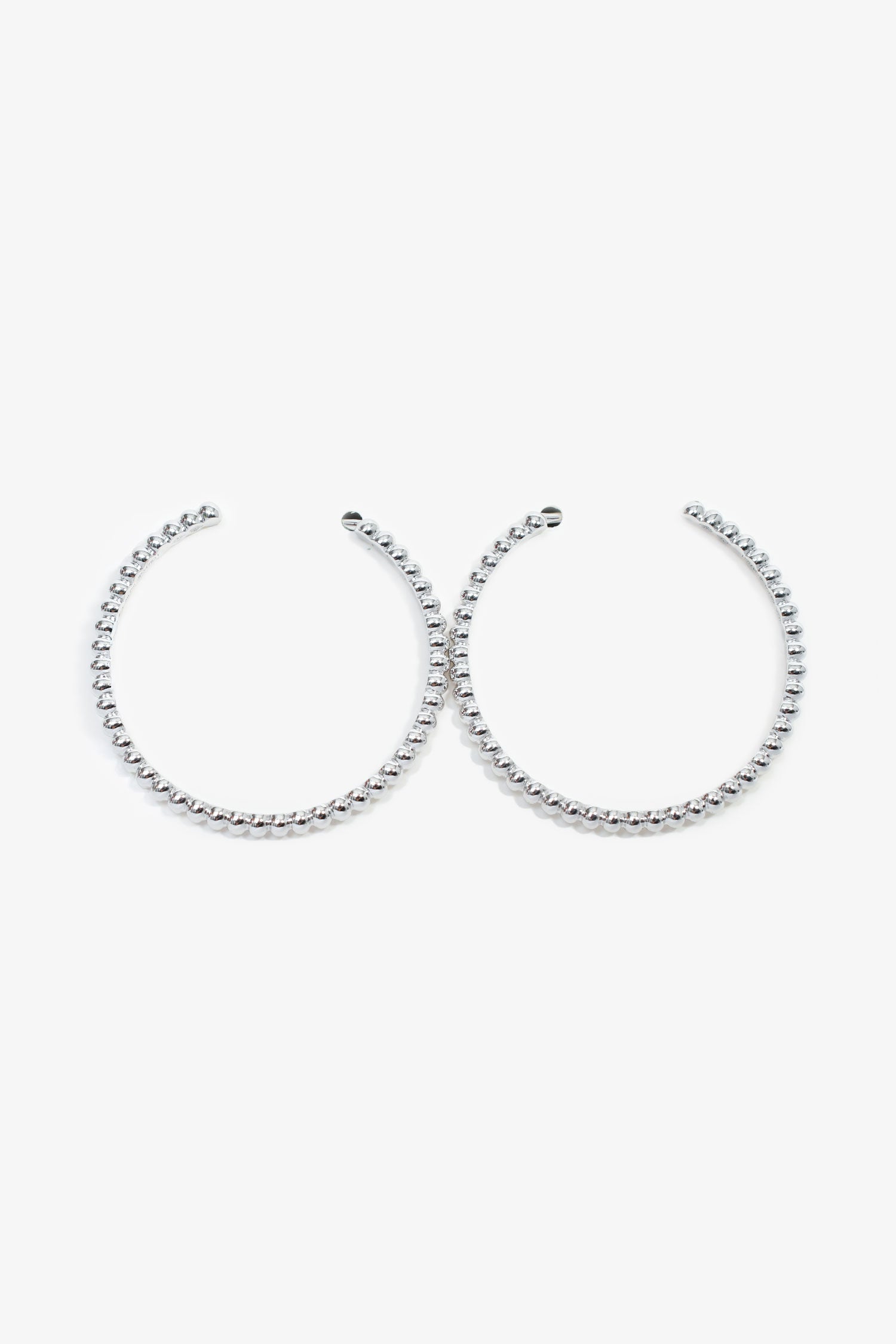 Van Cleef & Arpels 18K White Gold Small Model 'Perlée Pearls' Hoop Earrings