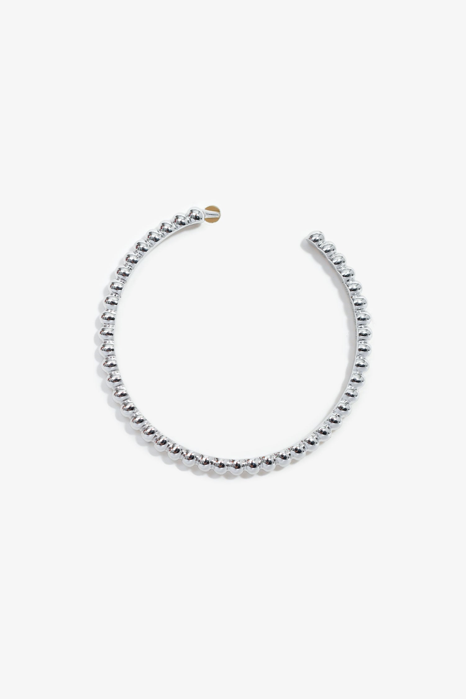 Van Cleef & Arpels 18K White Gold Small Model 'Perlée Pearls' Hoop Earrings