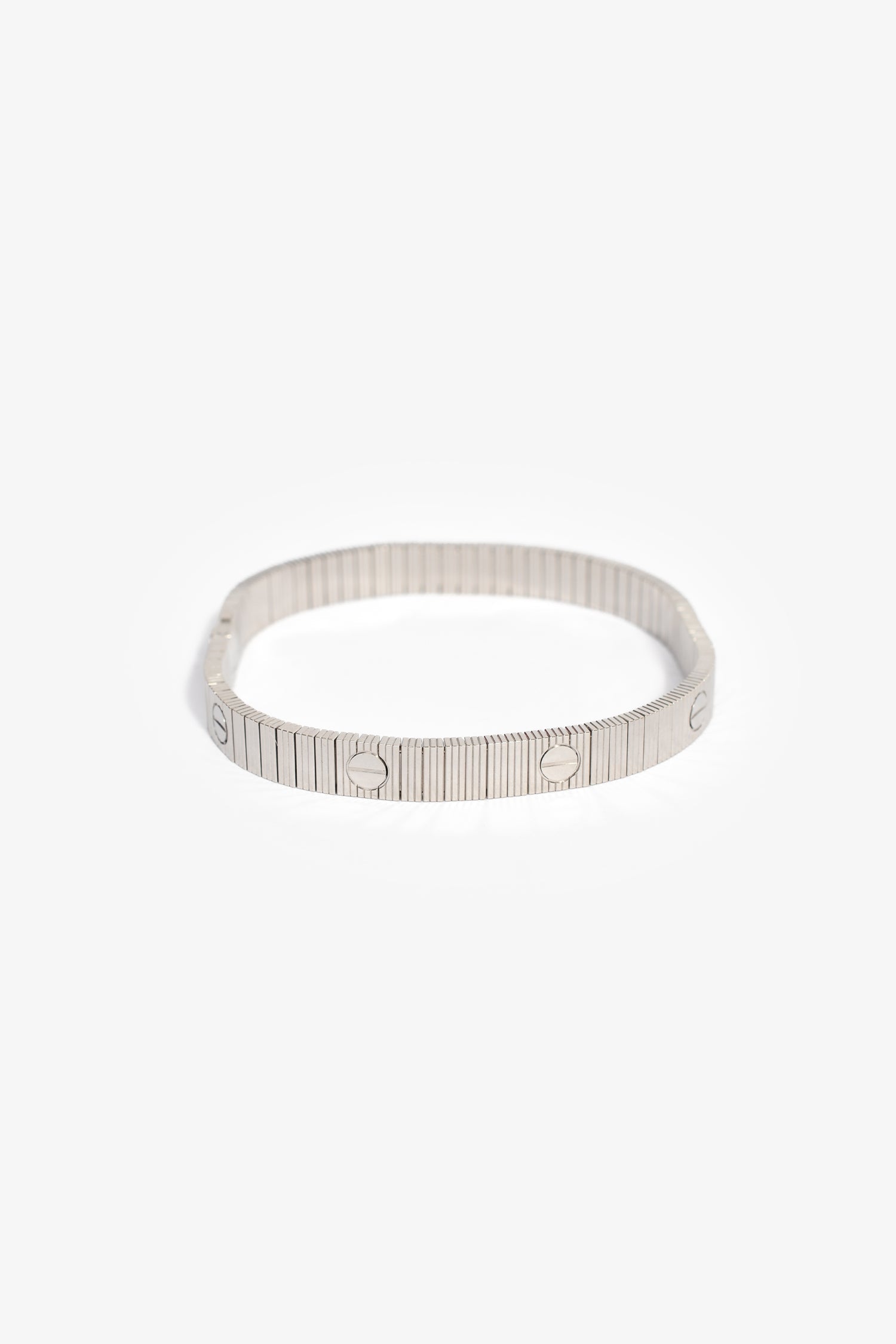 Cartier 18K White Gold 'Love Unlimited Flexible' Bracelet Size 19