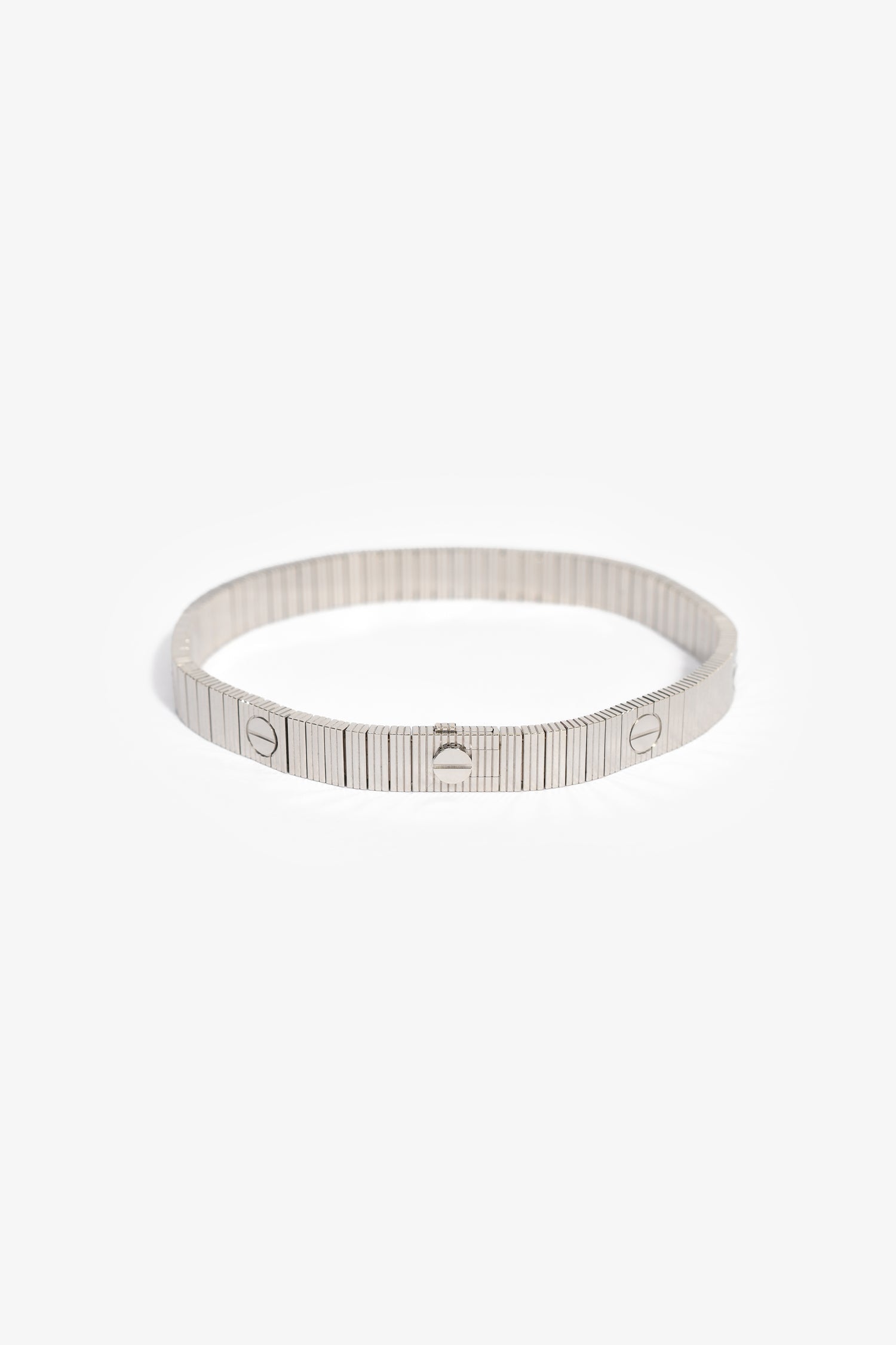 Cartier 18K White Gold 'Love Unlimited Flexible' Bracelet Size 19