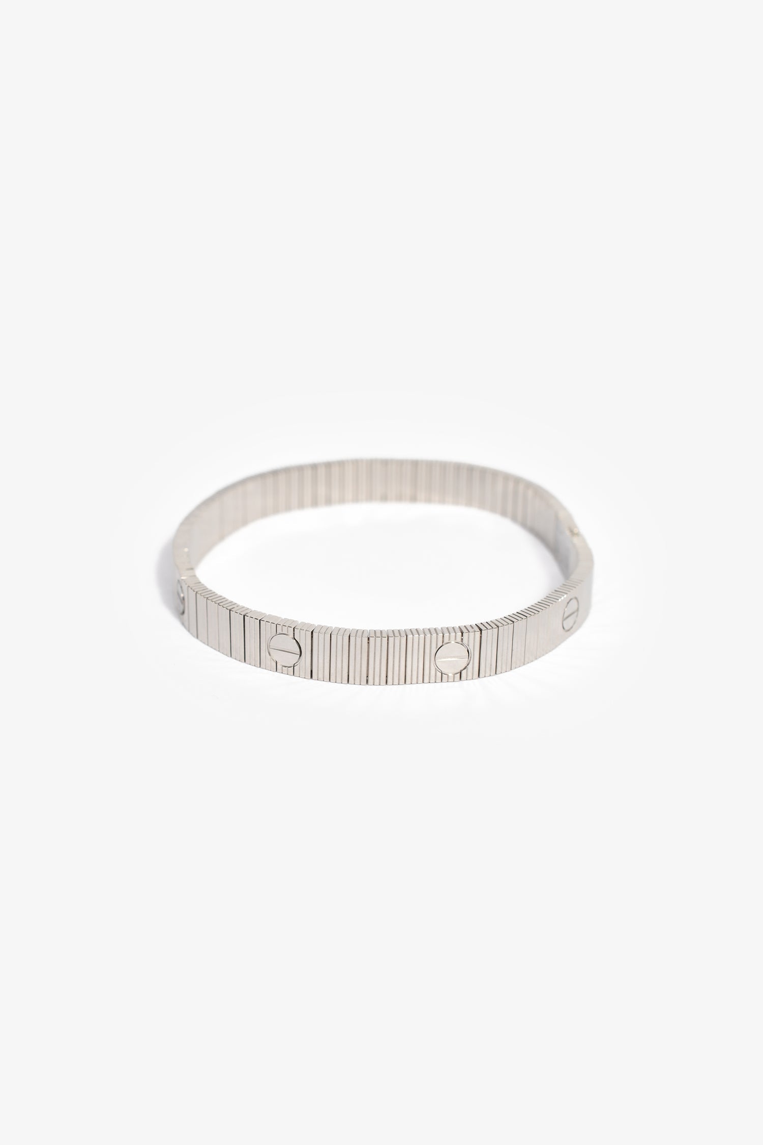 Cartier 18K White Gold 'Love Unlimited Flexible' Bracelet Size 19