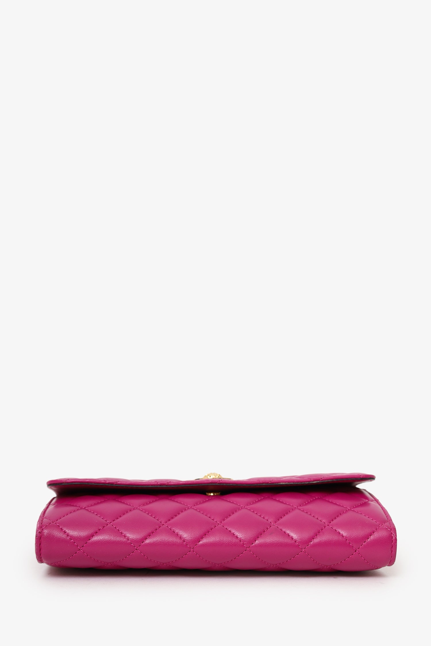 Versace Pink Leather Medusa Wallet On Chain