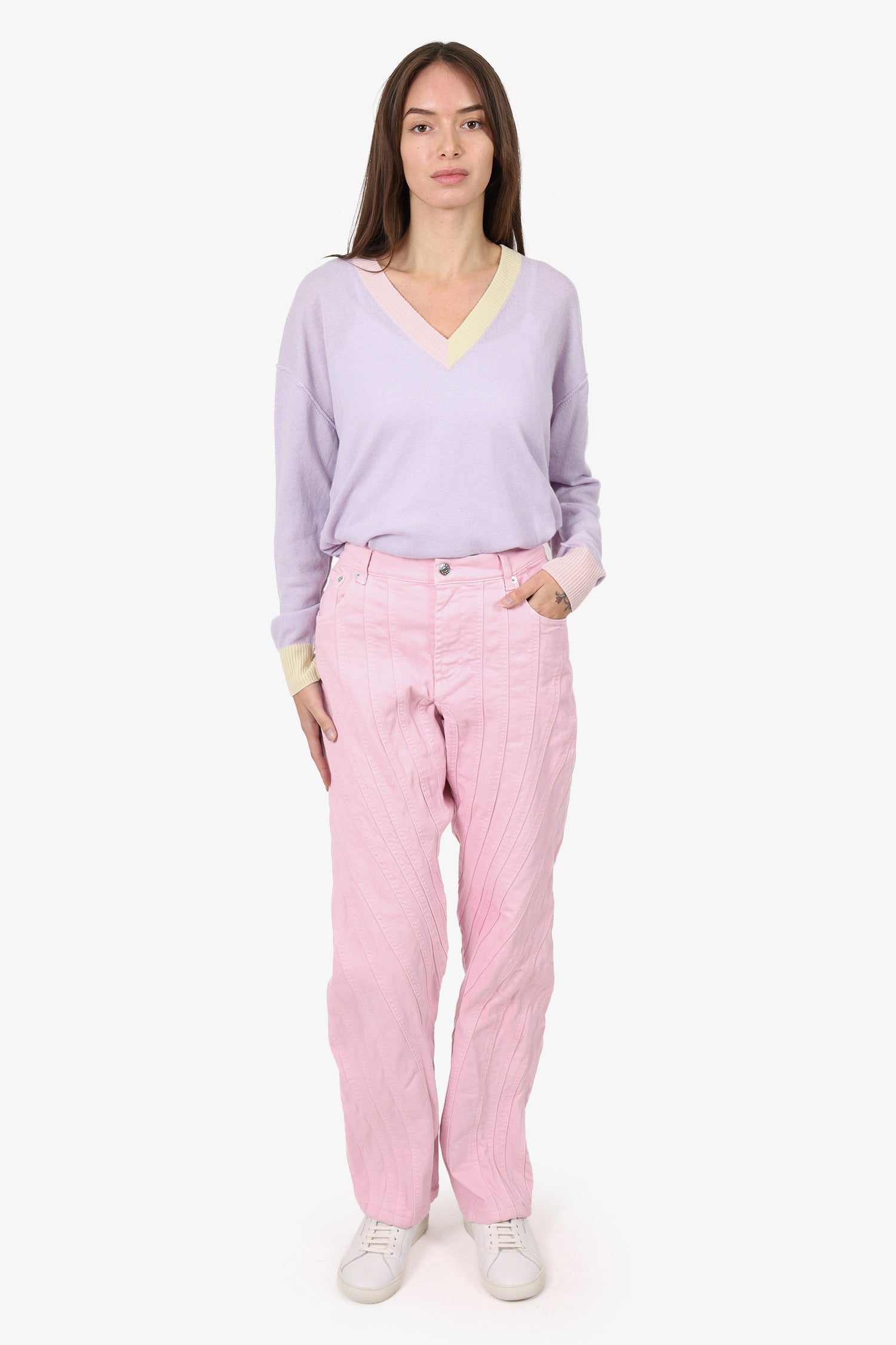 Mugler Pink High Waisted Pants Size 38
